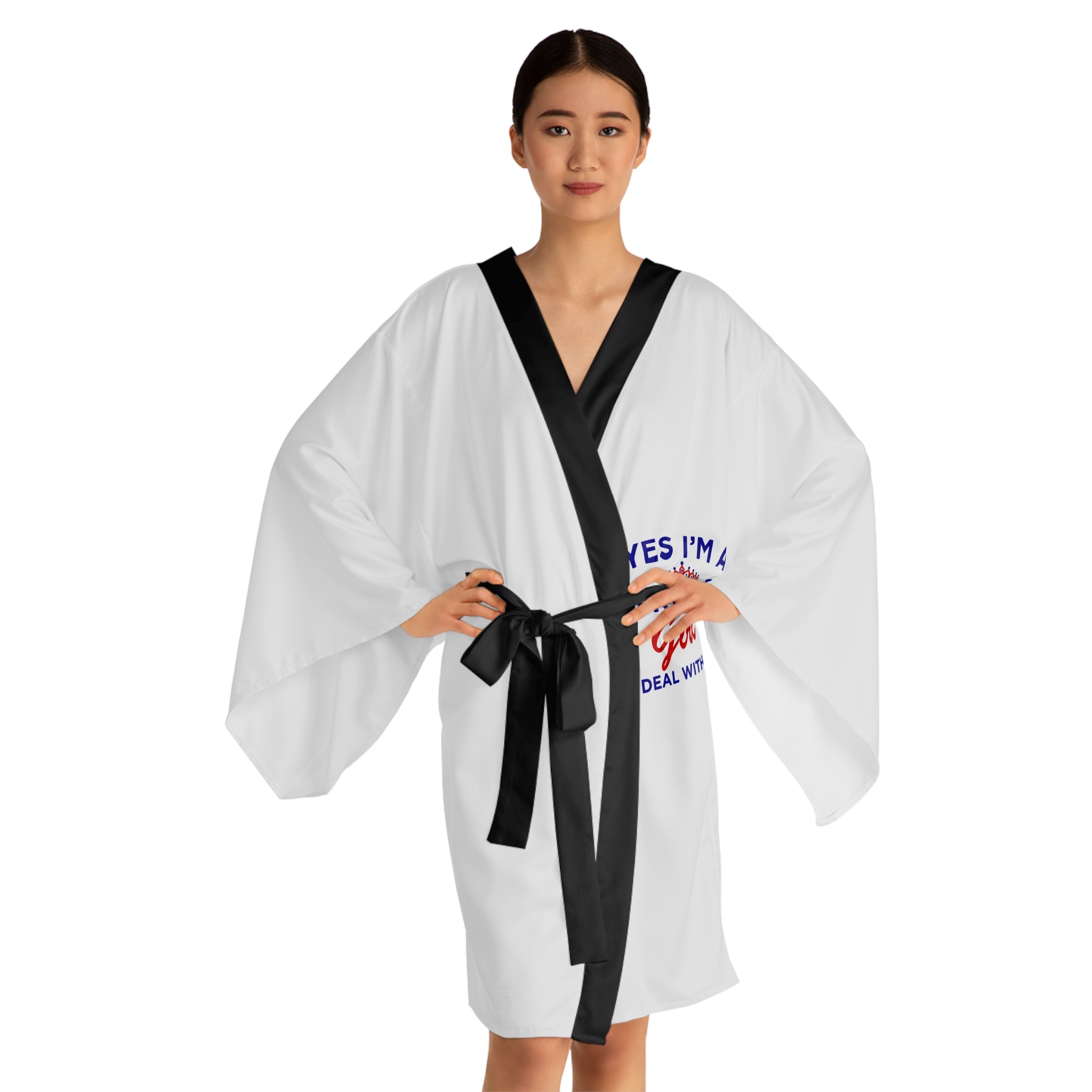 Kimono Robe — "Yes I'm a Trump Girl, Deal With It!" Printed Long Sleeve