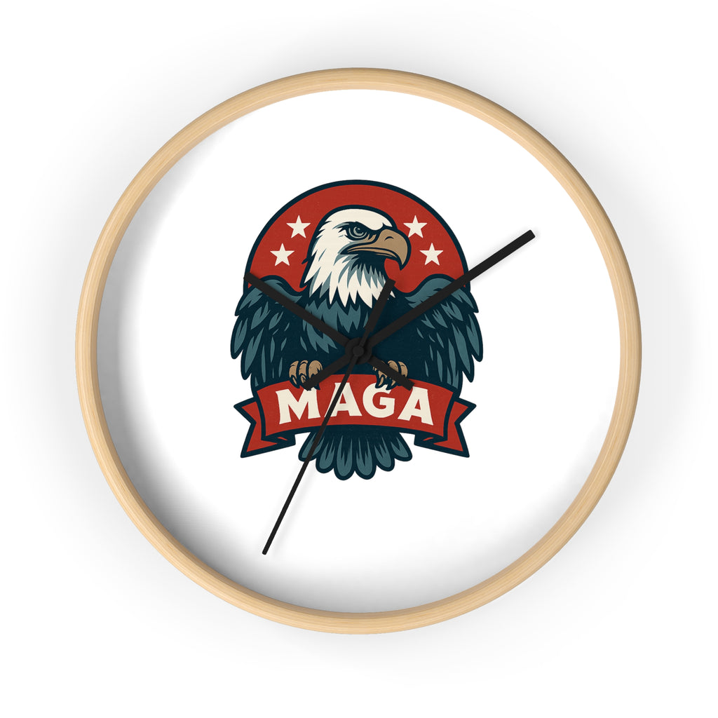 MAGA Eagle Wall Clock — Patriotic American Eagle Timepiece
