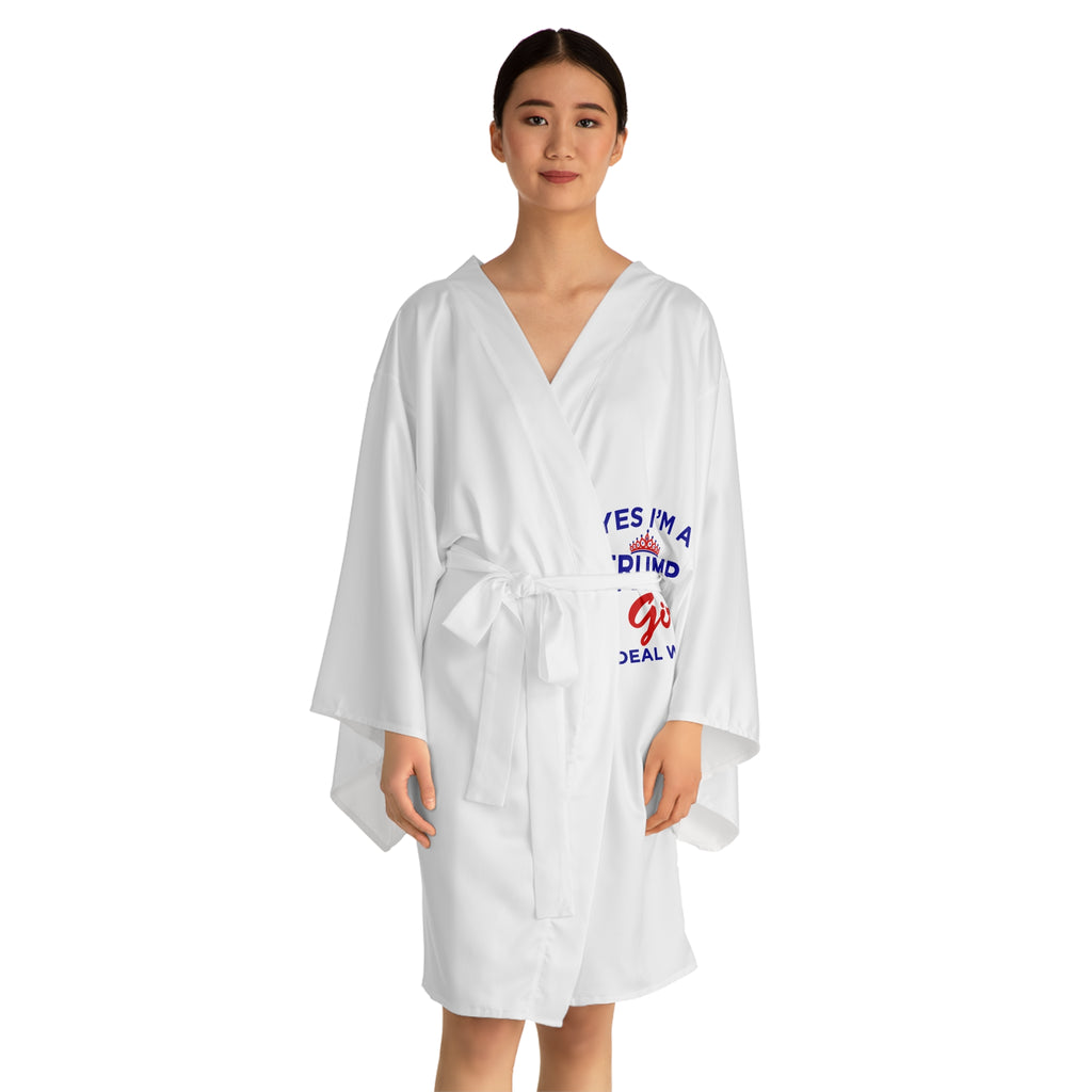 Kimono Robe — "Yes I'm a Trump Girl, Deal With It!" Printed Long Sleeve
