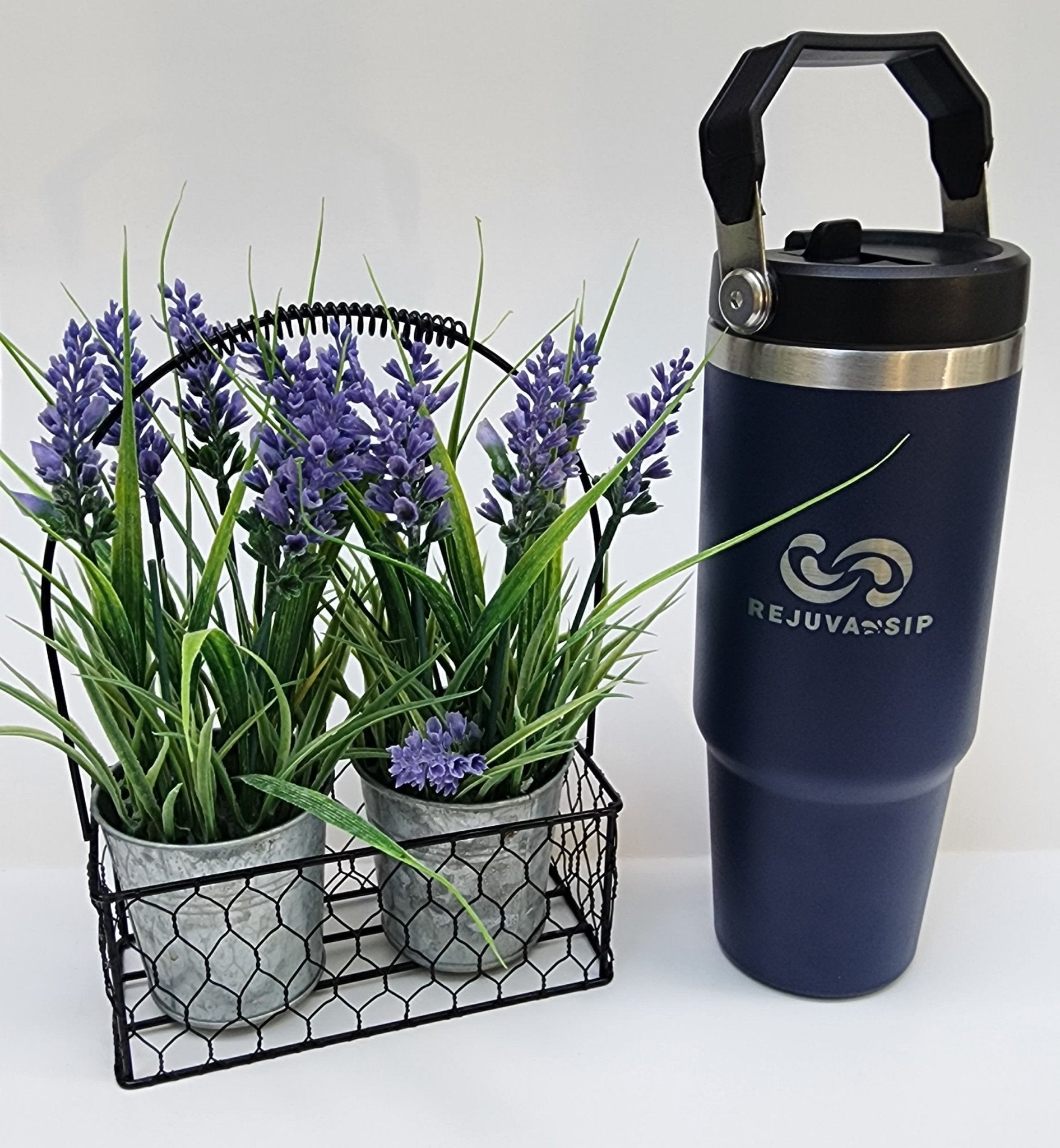 30 oz Stainless Steel Tumbler – Double-Walled Insulated, Hot & Cold with Leakproof Lid, Straw, and Flip-Top Handle - Naved Products