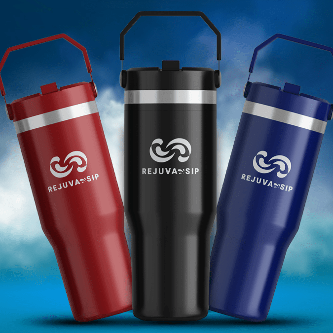 30 oz Stainless Steel Tumbler – Double-Walled Insulated, Hot & Cold with Leakproof Lid, Straw, and Flip-Top Handle - Naved Products