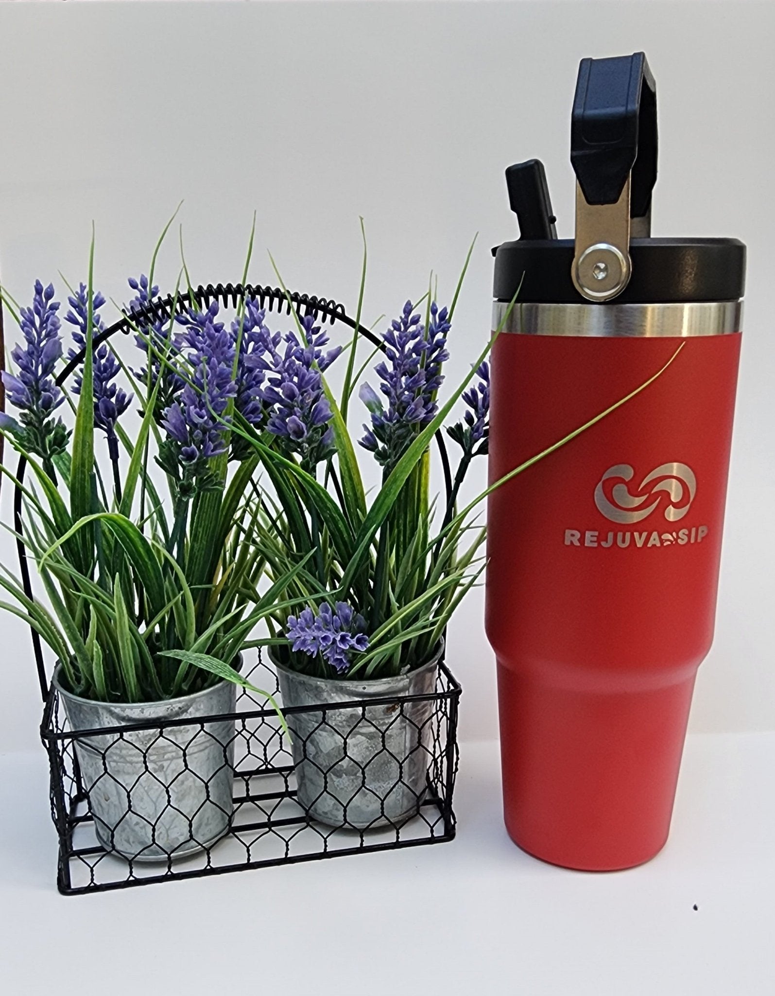 30 oz Stainless Steel Tumbler – Double-Walled Insulated, Hot & Cold with Leakproof Lid, Straw, and Flip-Top Handle - Naved Products