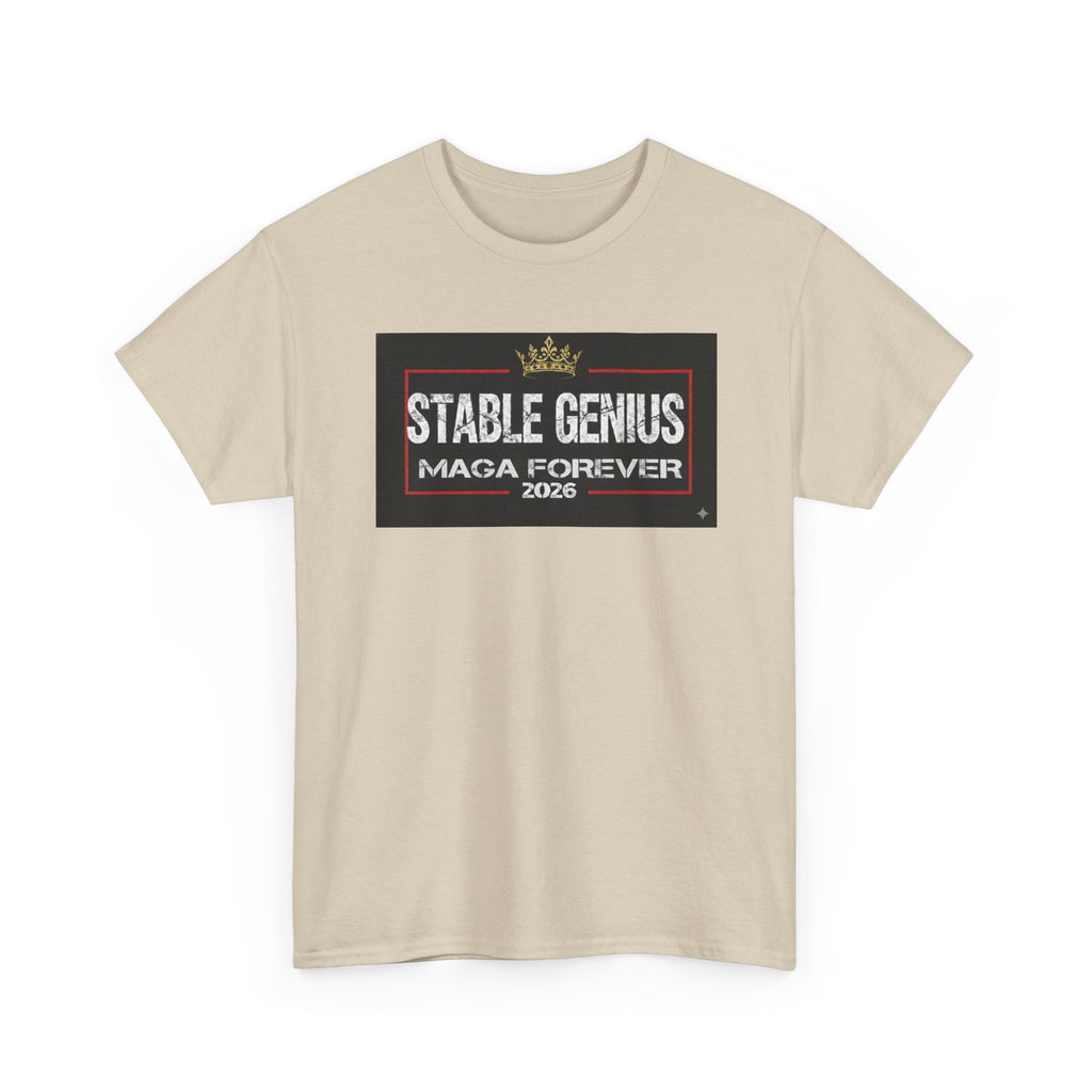 Unisex Heavy Cotton Tee--"Stable Genius MAGA Forever"