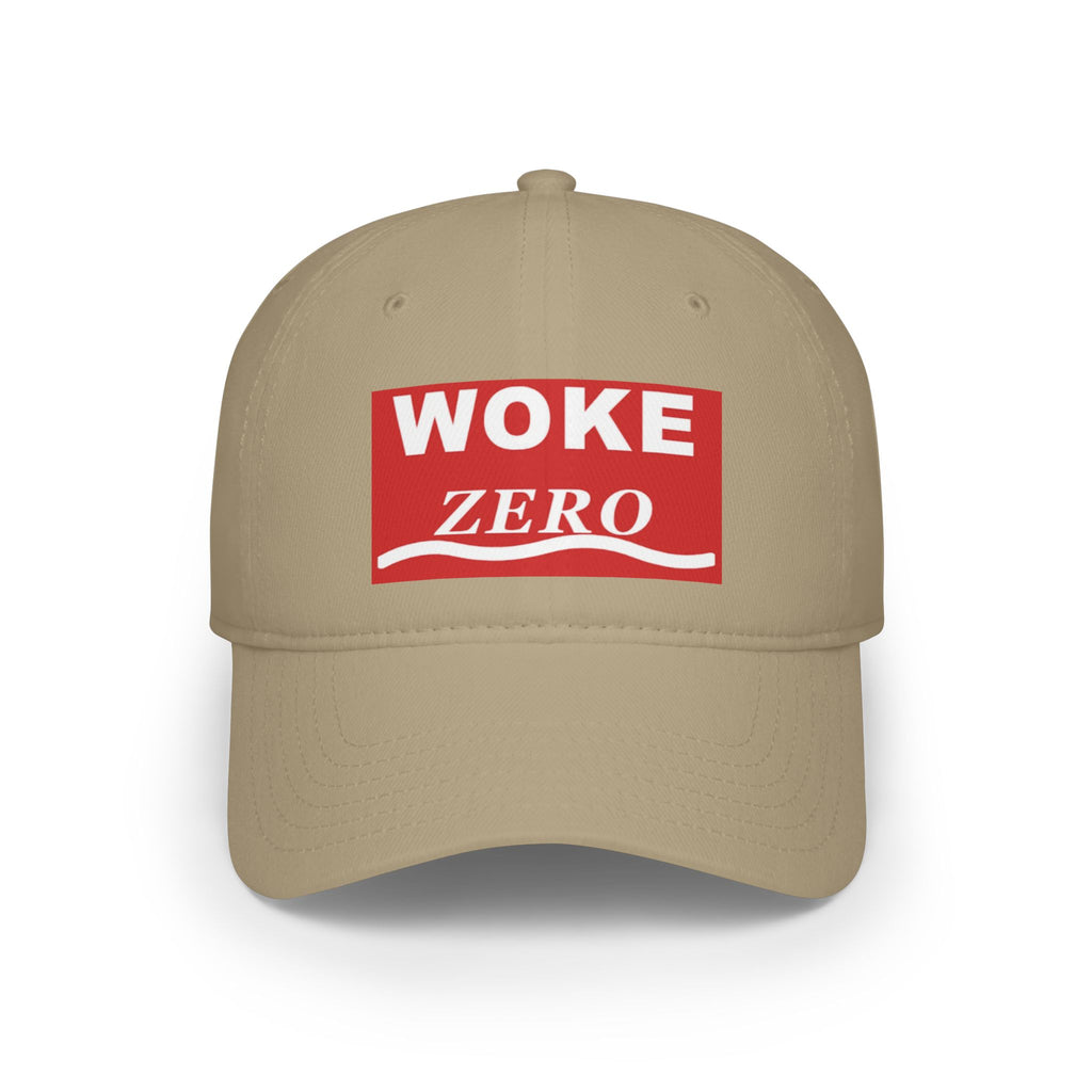 Woke Zero Baseball Cap — Bold Red Logo Low-Profile Hat
