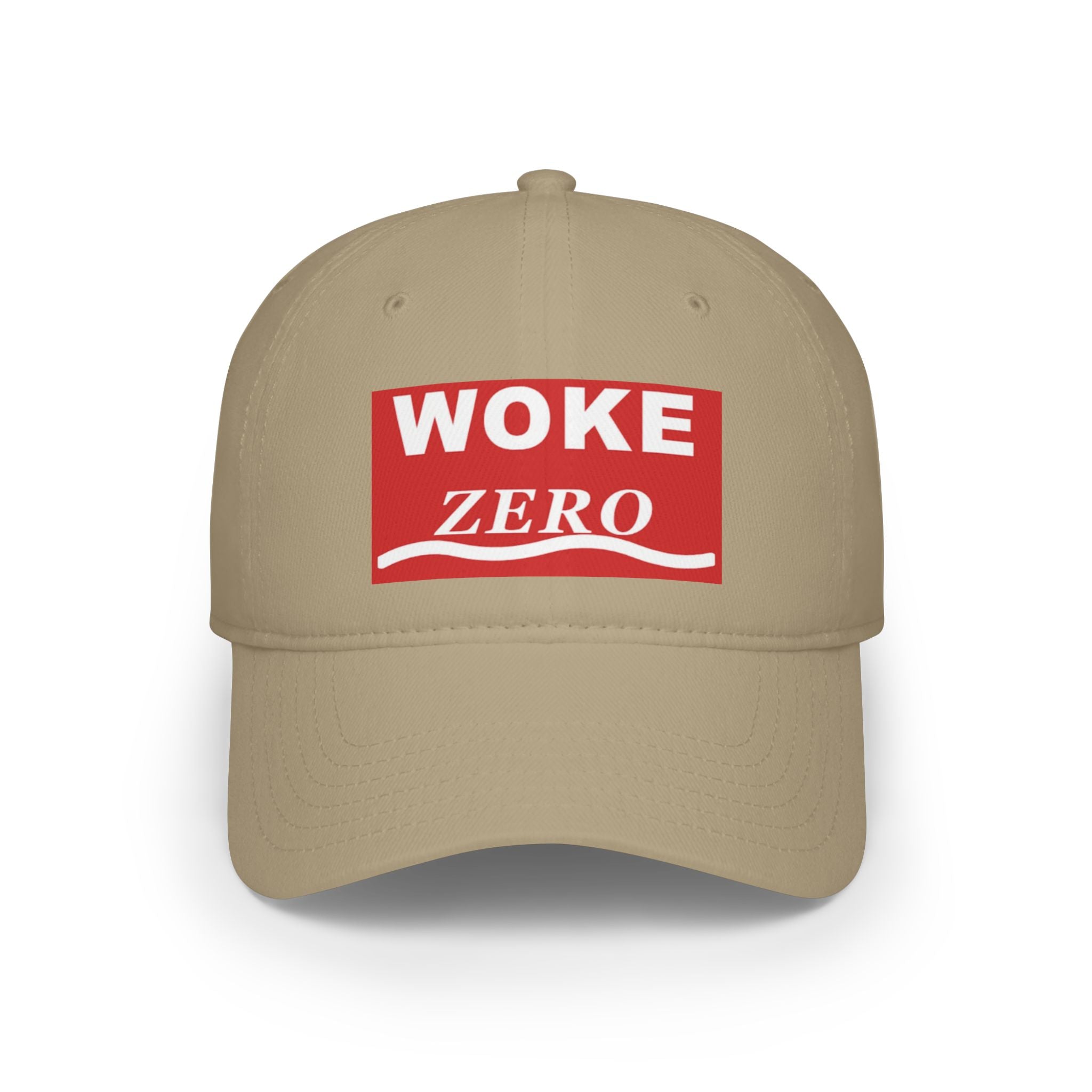 Woke Zero Baseball Cap — Bold Red Logo Low-Profile Hat