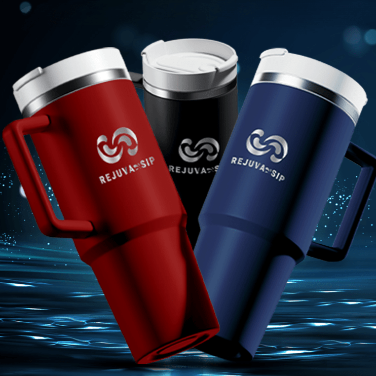 40 oz Stainless Steel Tumbler – Double-Wall Insulated with Handle, Lid, Metal & Plastic Straws - Naved Products