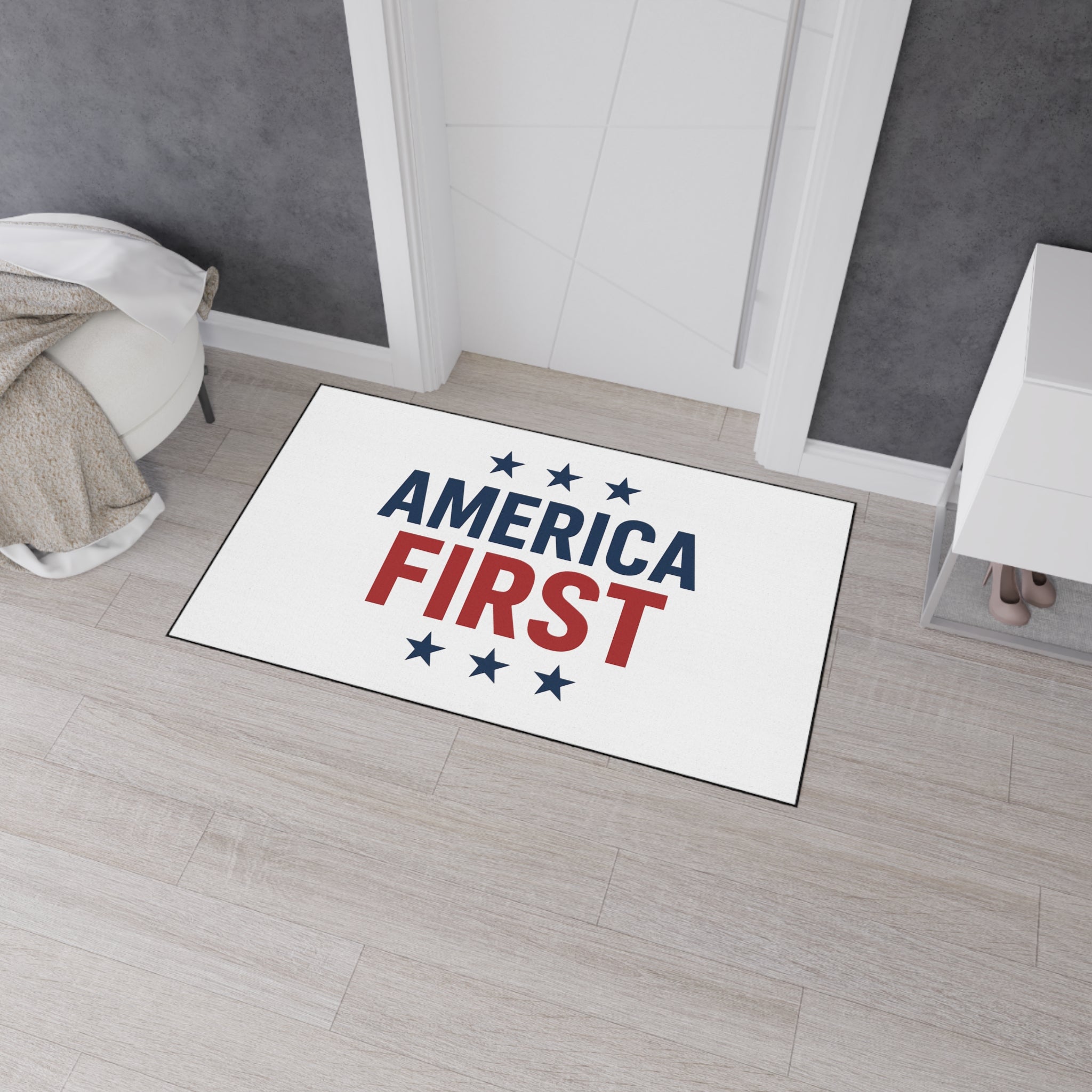 America First Patriotic Floor Mat