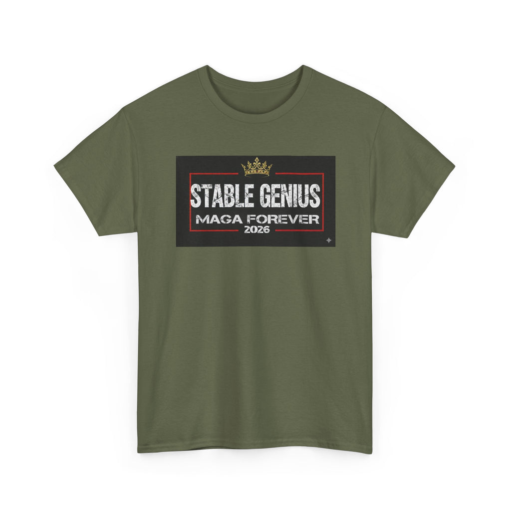 Unisex Heavy Cotton Tee--"Stable Genius MAGA Forever"