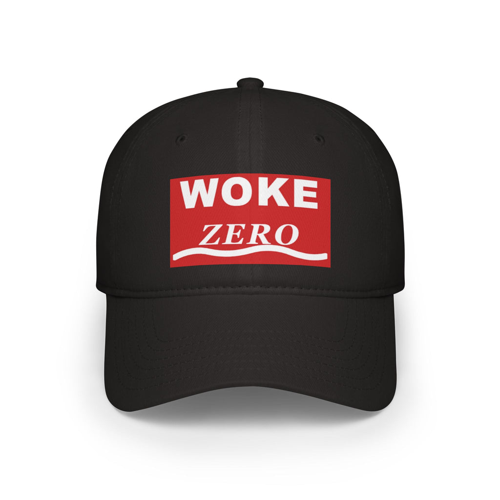 Woke Zero Baseball Cap — Bold Red Logo Low-Profile Hat