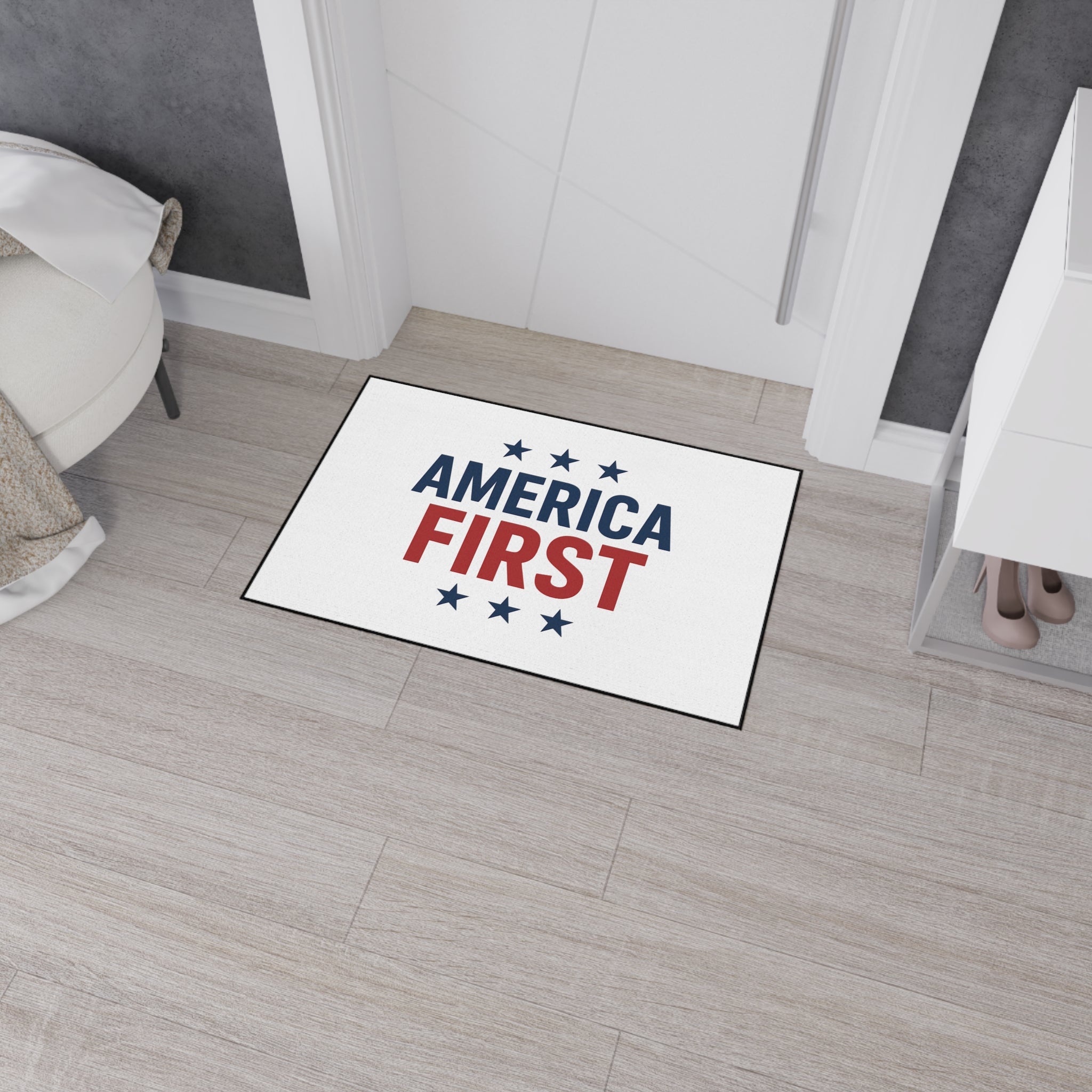 America First Patriotic Floor Mat