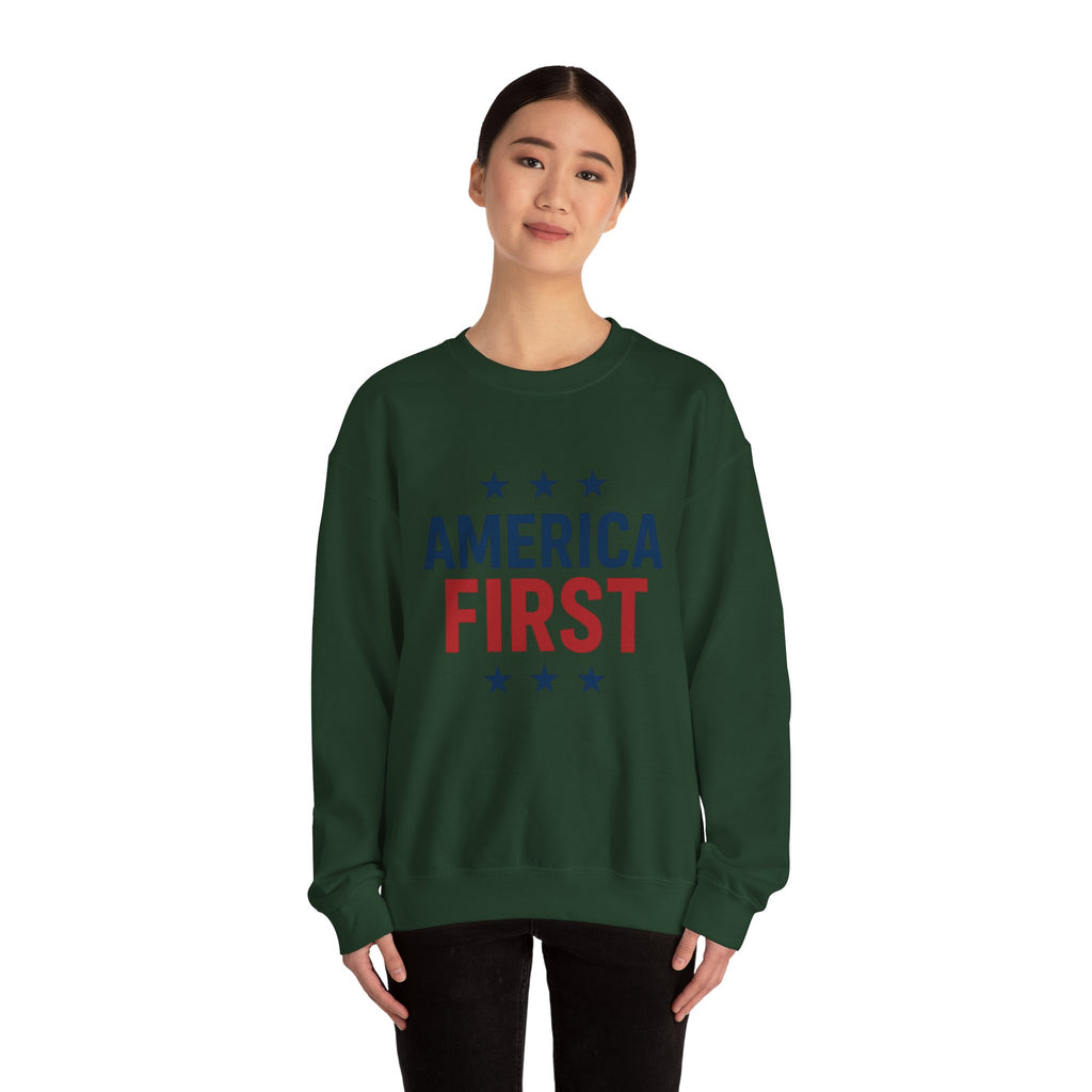 America First Sweatshirt — Patriotic Crewneck Pullover