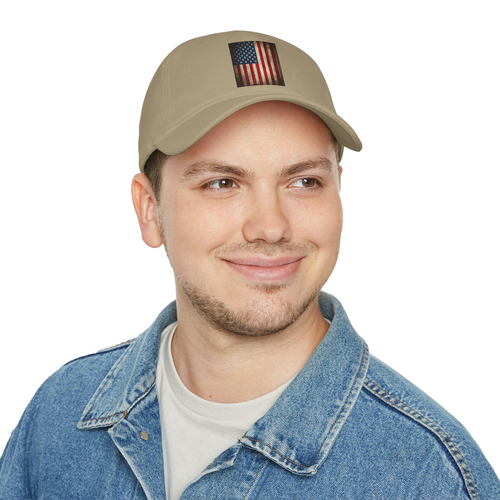 Unisex Distressed American Flag Low Profile Baseball Cap