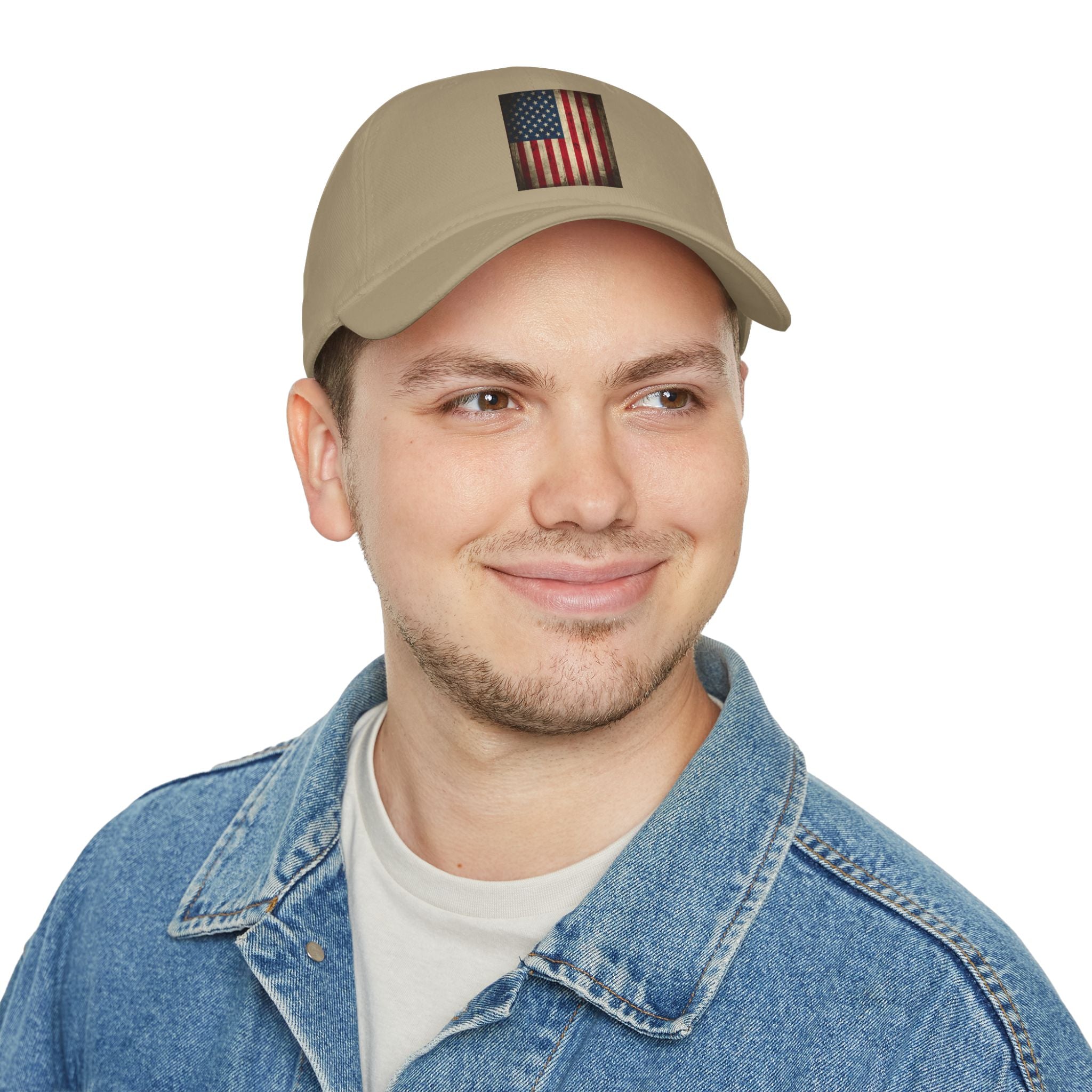Unisex Distressed American Flag Low Profile Baseball Cap
