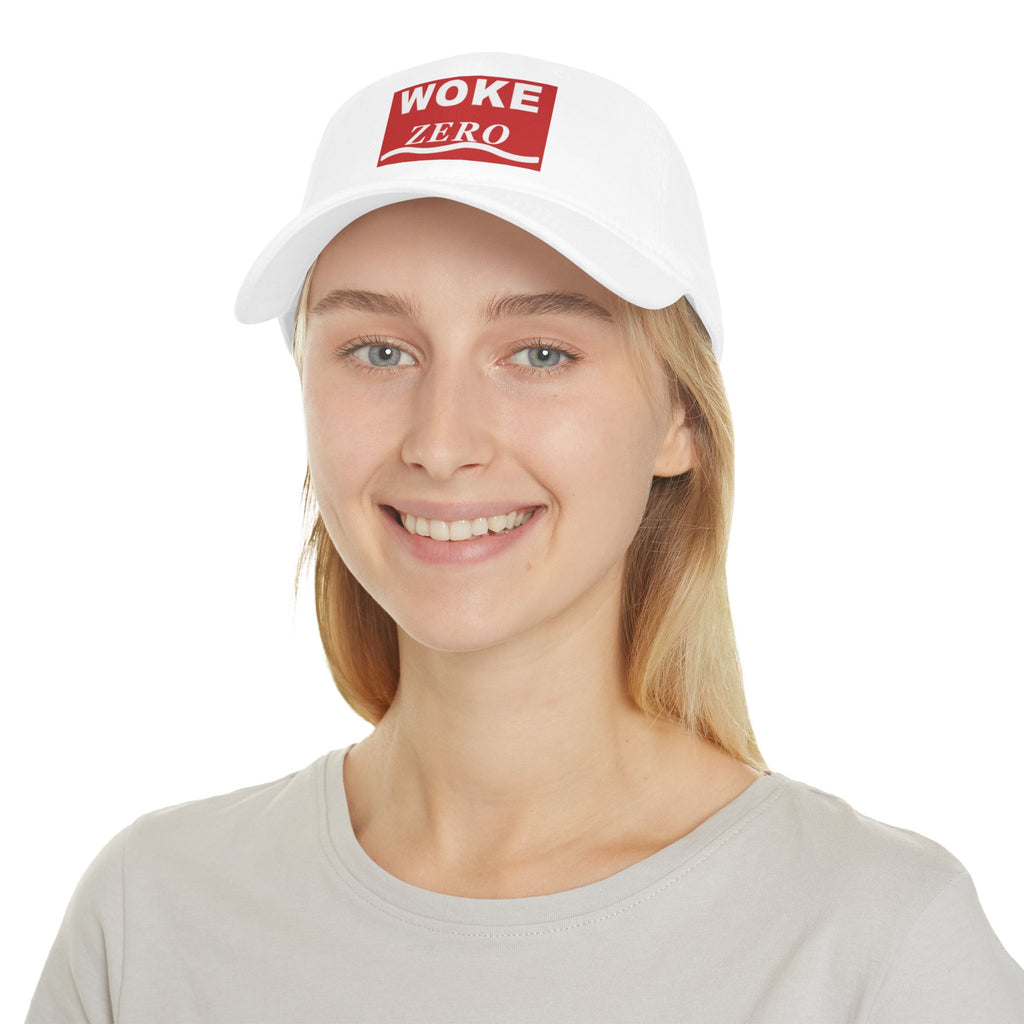 Woke Zero Baseball Cap — Bold Red Logo Low-Profile Hat