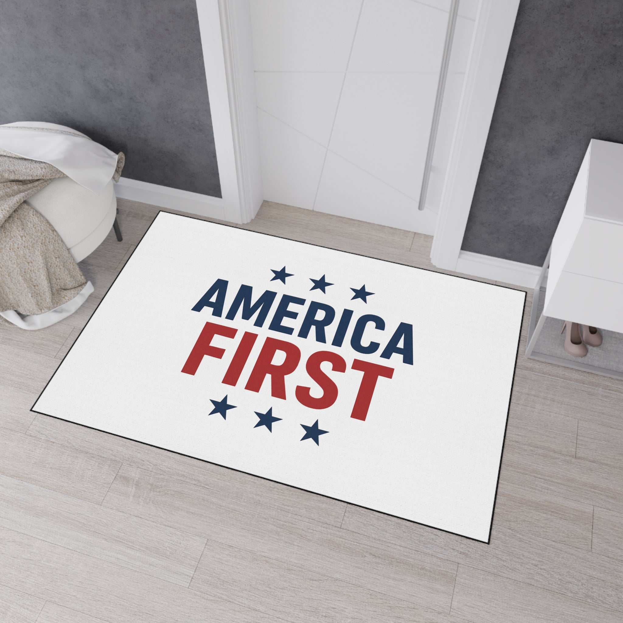 America First Patriotic Floor Mat
