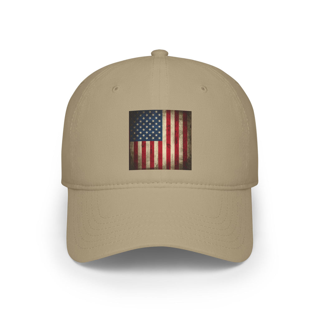 Unisex Distressed American Flag Low Profile Baseball Cap