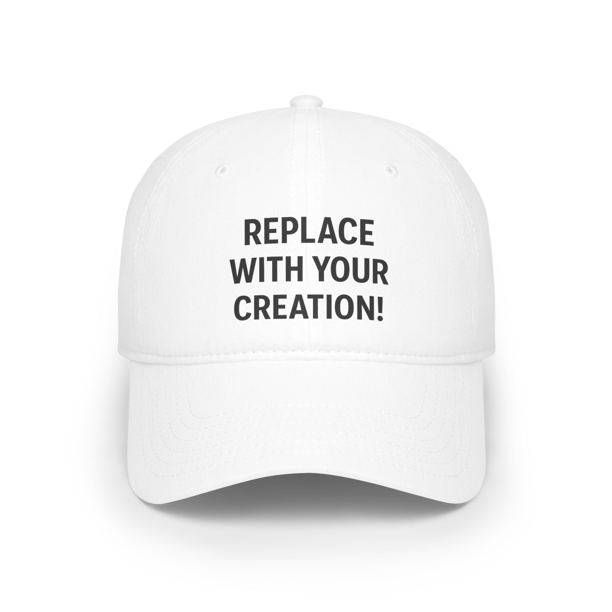 Low Profile Baseball Cap — Custom Embroidered Red Hat, Personalized Text Cap