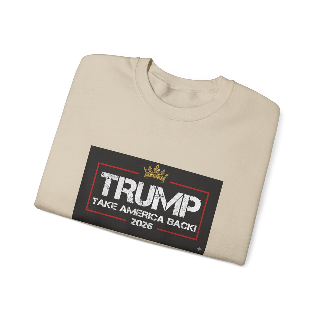 Crewneck Sweatshirt — "TAKE AMERICA BACK" 2028 Political Graphic