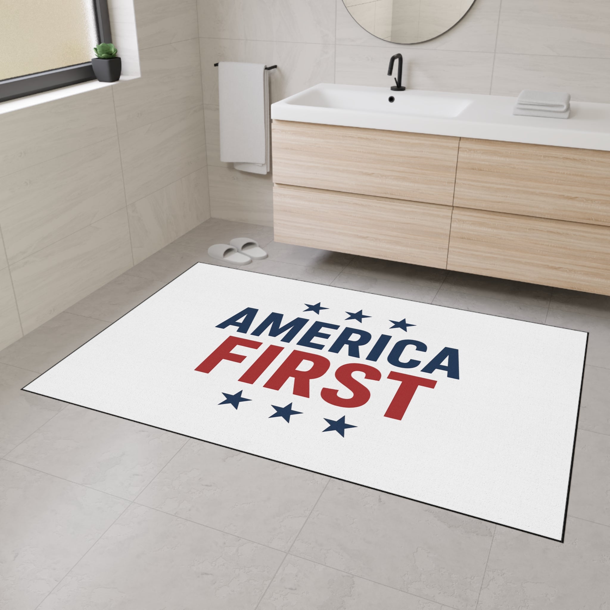 America First Patriotic Floor Mat