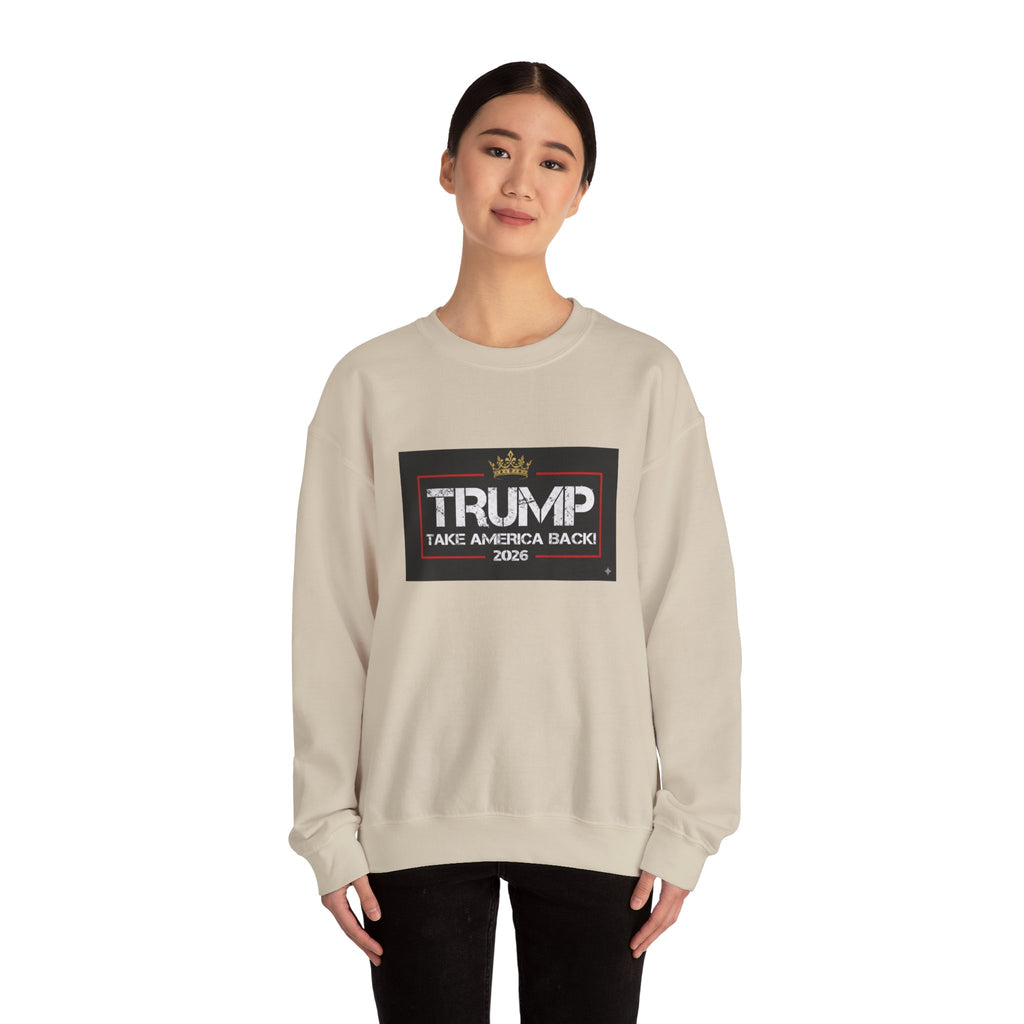 Crewneck Sweatshirt — "TAKE AMERICA BACK" 2028 Political Graphic
