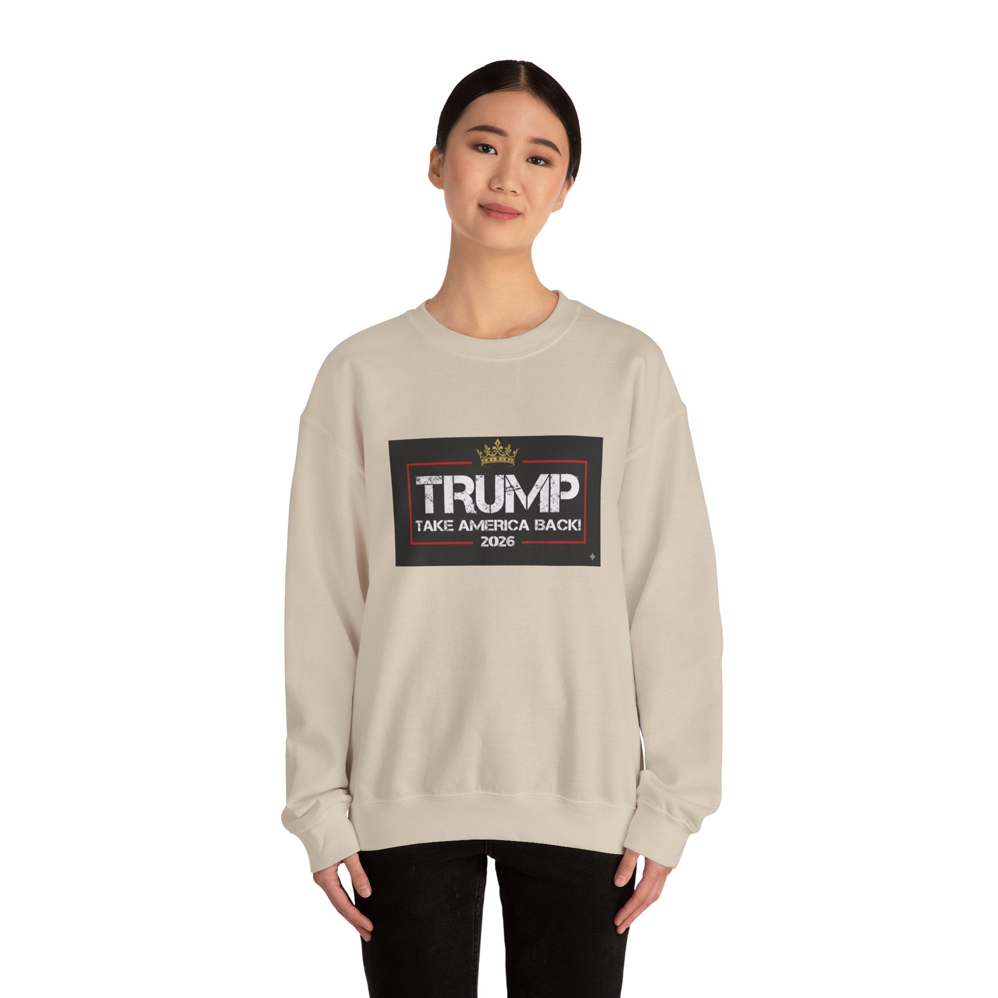 Crewneck Sweatshirt — "TAKE AMERICA BACK" 2028 Political Graphic