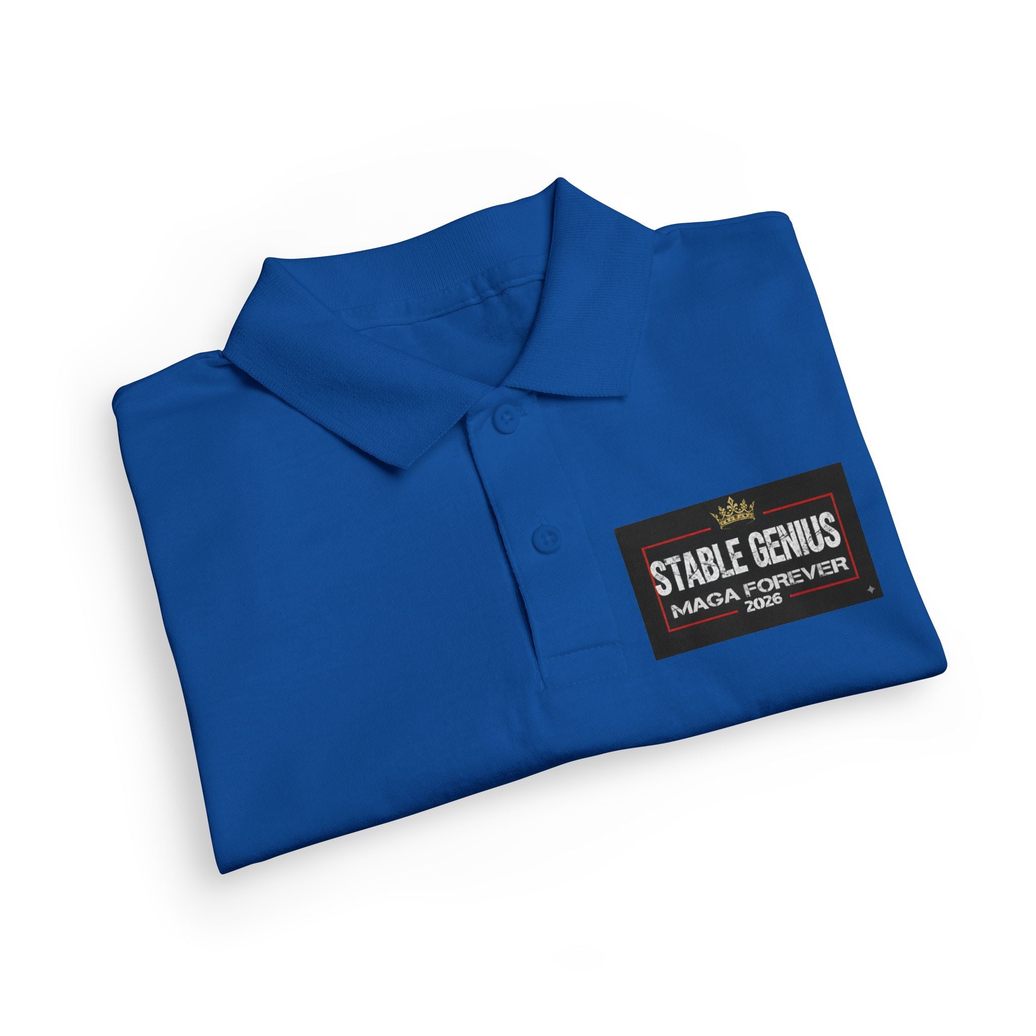 Youth Polo Shirt — 'Stable Genius' Patch Chest Logo