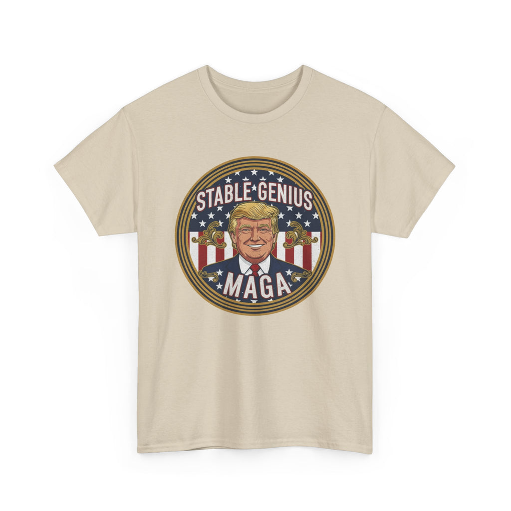 Unisex Heavy Cotton Tee--"Stable Genuis MAGA"