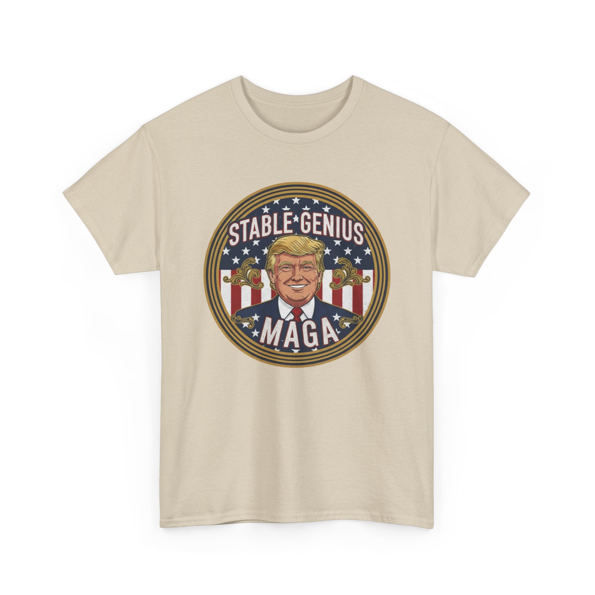Unisex Heavy Cotton Tee--"Stable Genuis MAGA"