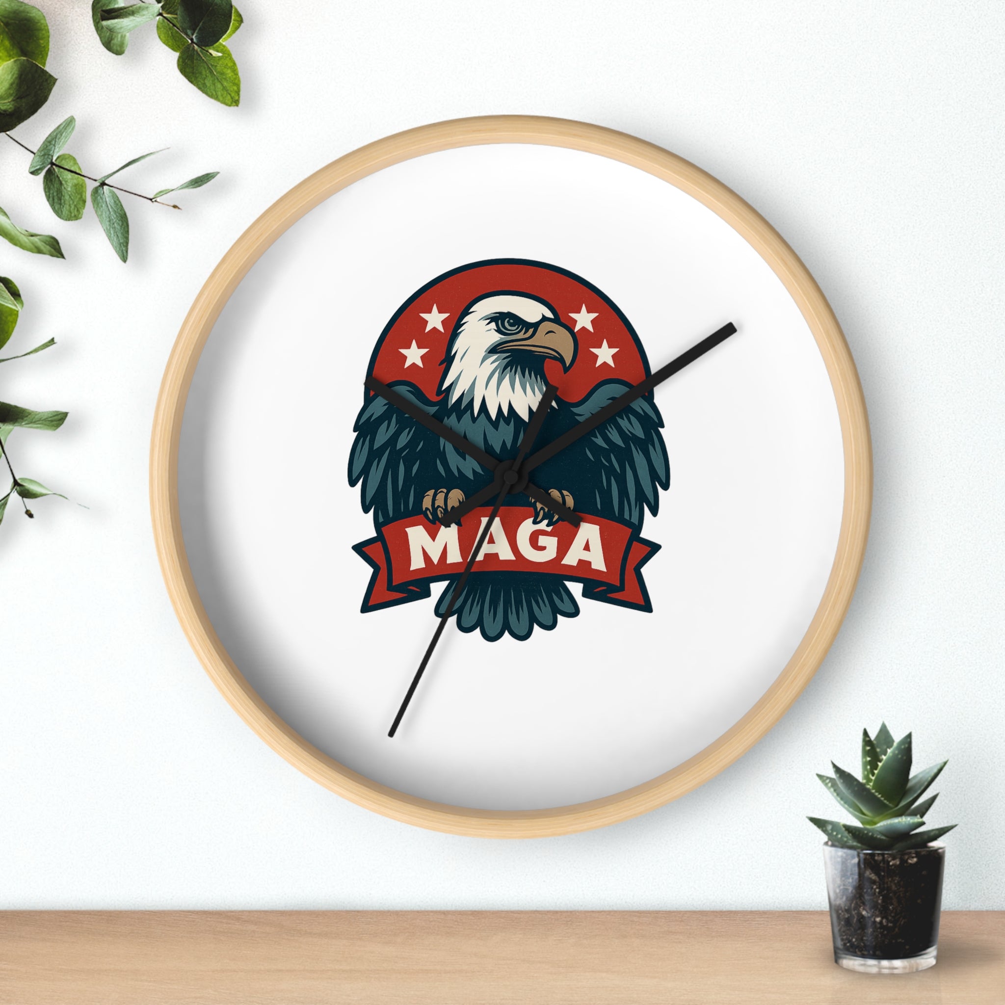 MAGA Eagle Wall Clock — Patriotic American Eagle Timepiece