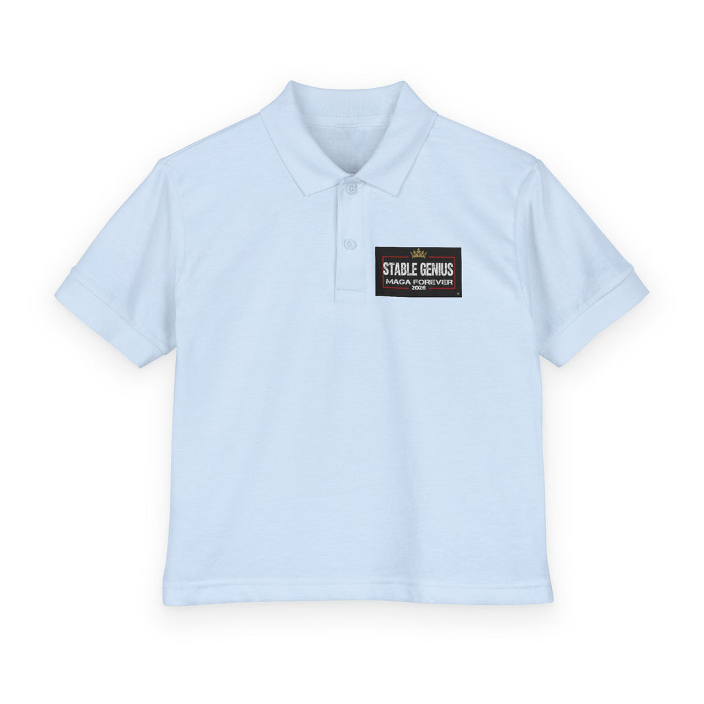 Youth Polo Shirt — 'Stable Genius' Patch Chest Logo