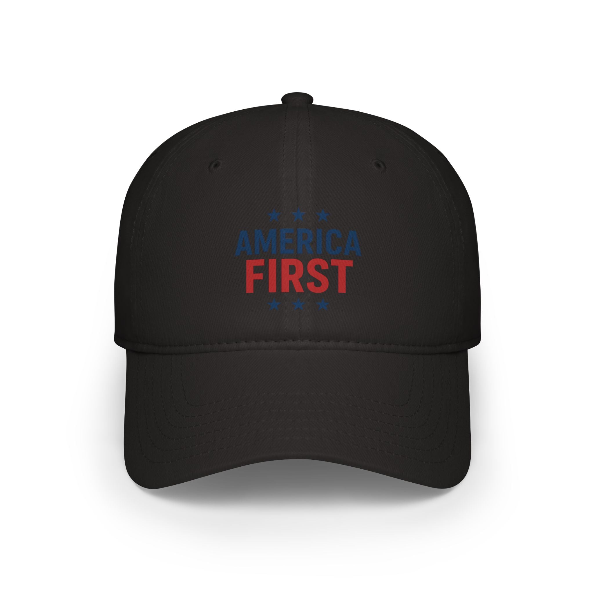 America First Baseball Cap — Patriotic Red & Blue Low Profile Hat