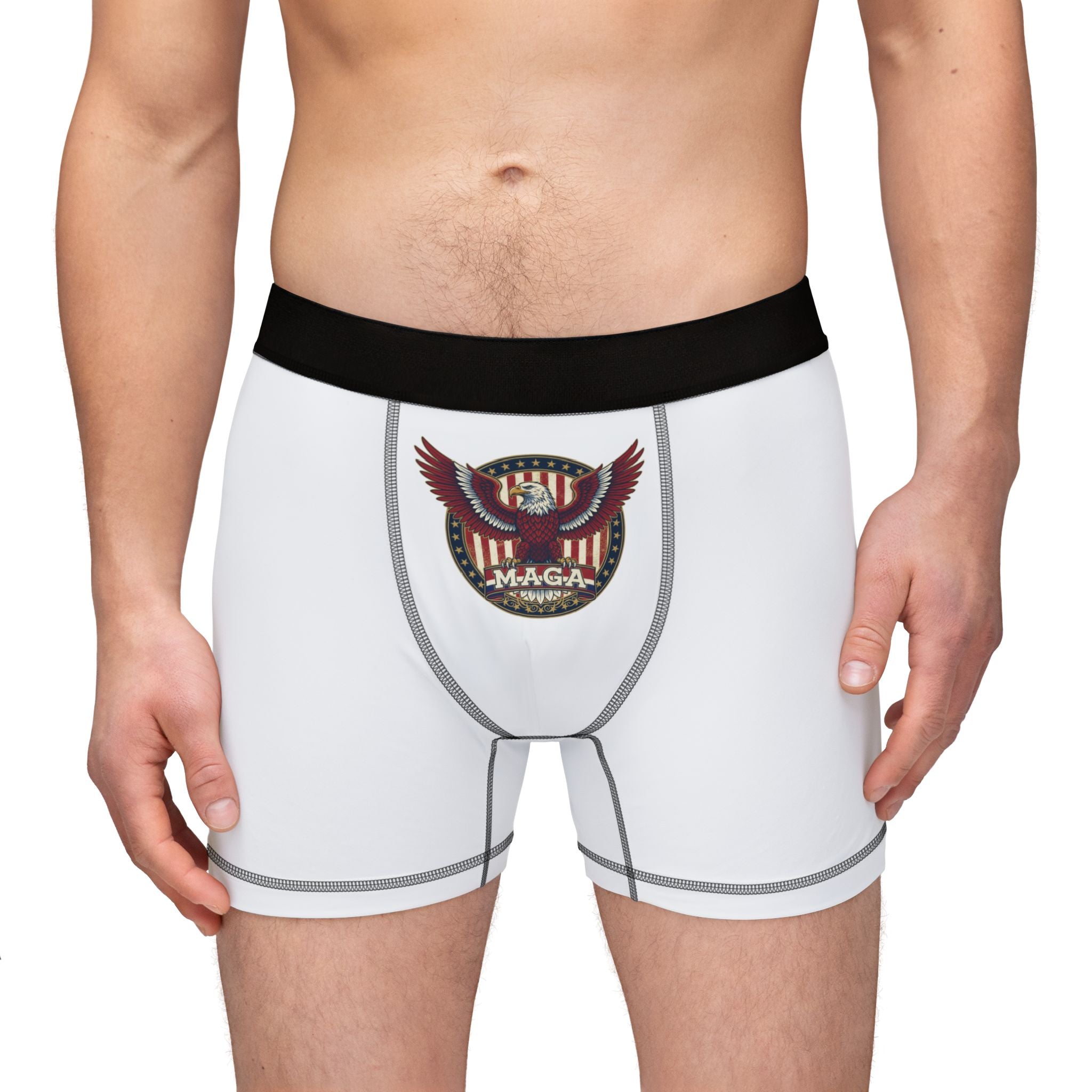 Men's Boxer Briefs with Eagle Crest Graphic