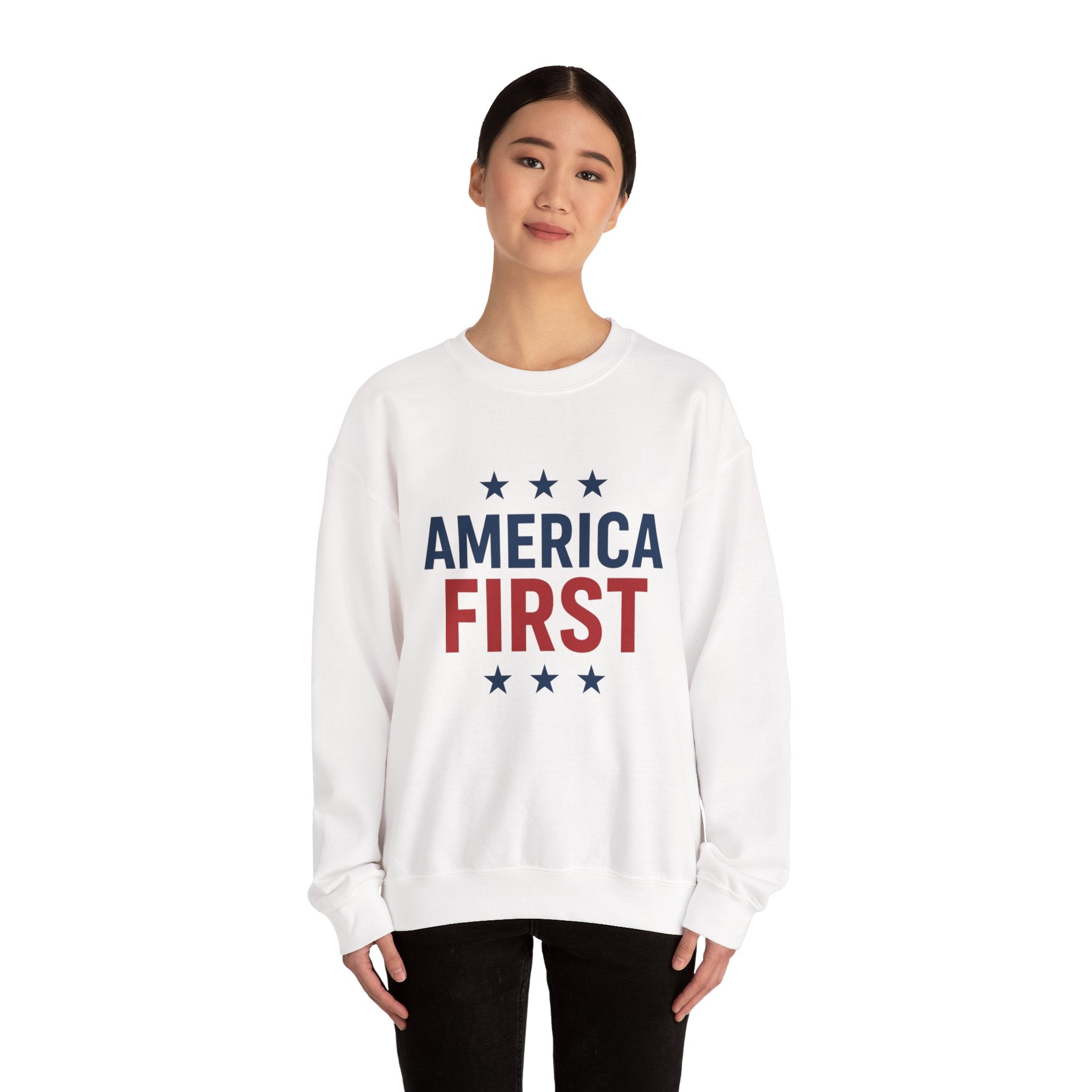 America First Sweatshirt — Patriotic Crewneck Pullover