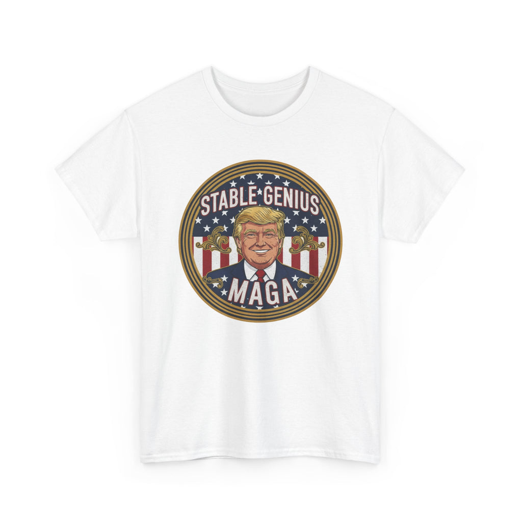 Unisex Heavy Cotton Tee--"Stable Genuis MAGA"