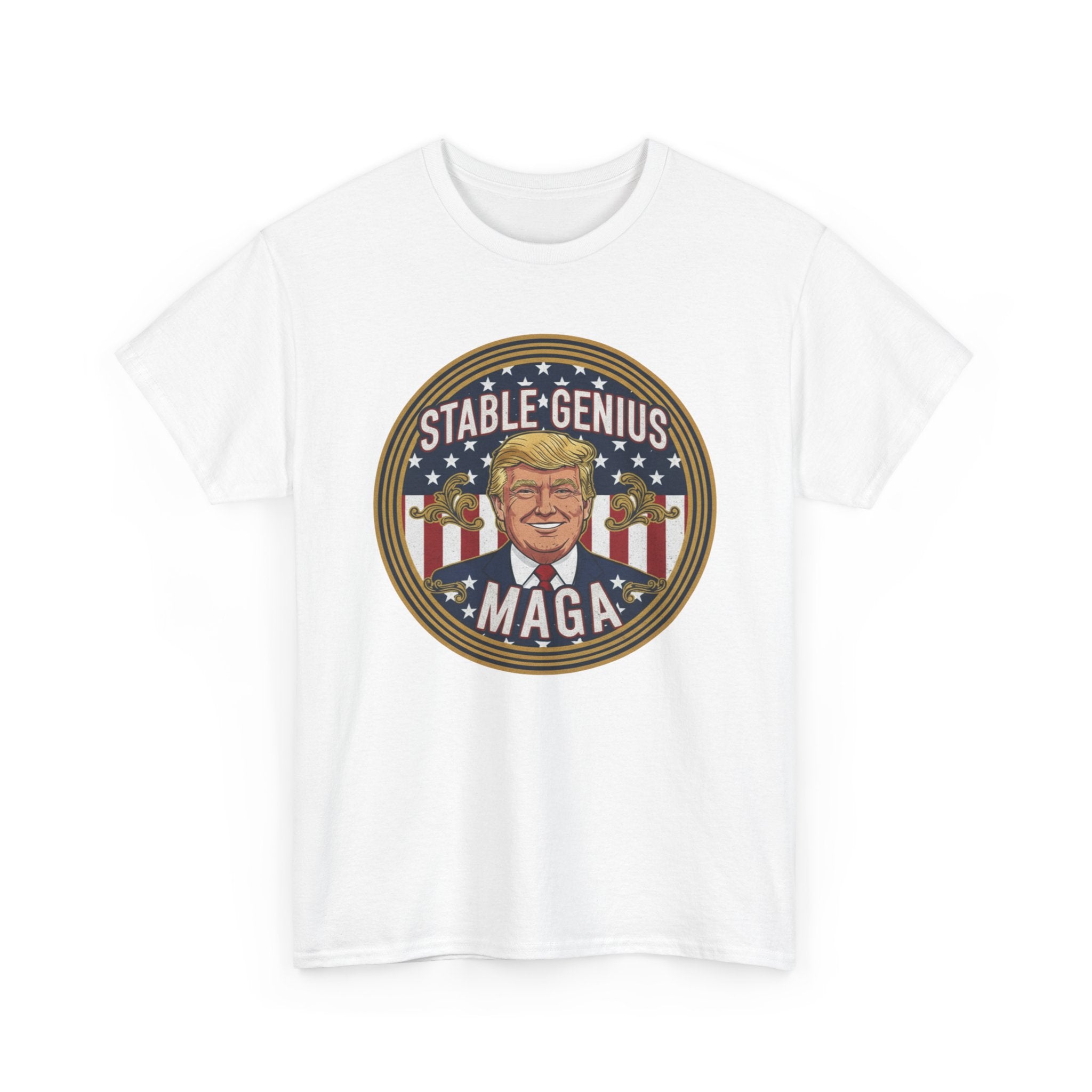 Unisex Heavy Cotton Tee--"Stable Genuis MAGA"