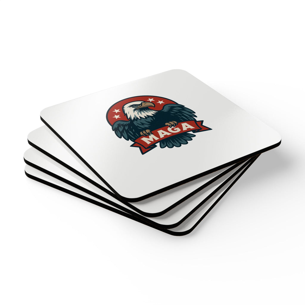 MAGA Eagle Cork Coaster Set — Patriotic Drink Coasters (4-Pack)