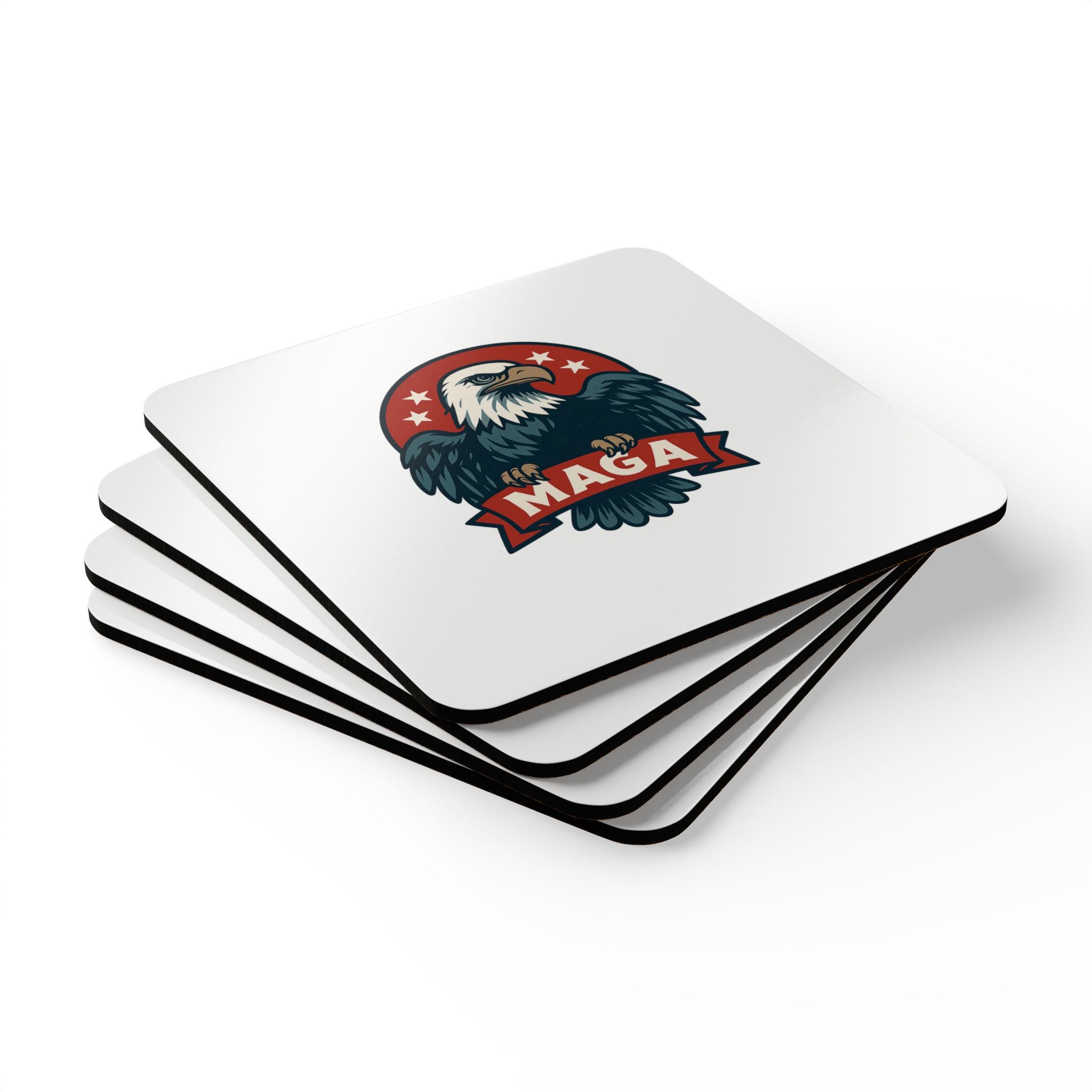 MAGA Eagle Cork Coaster Set — Patriotic Drink Coasters (4-Pack)