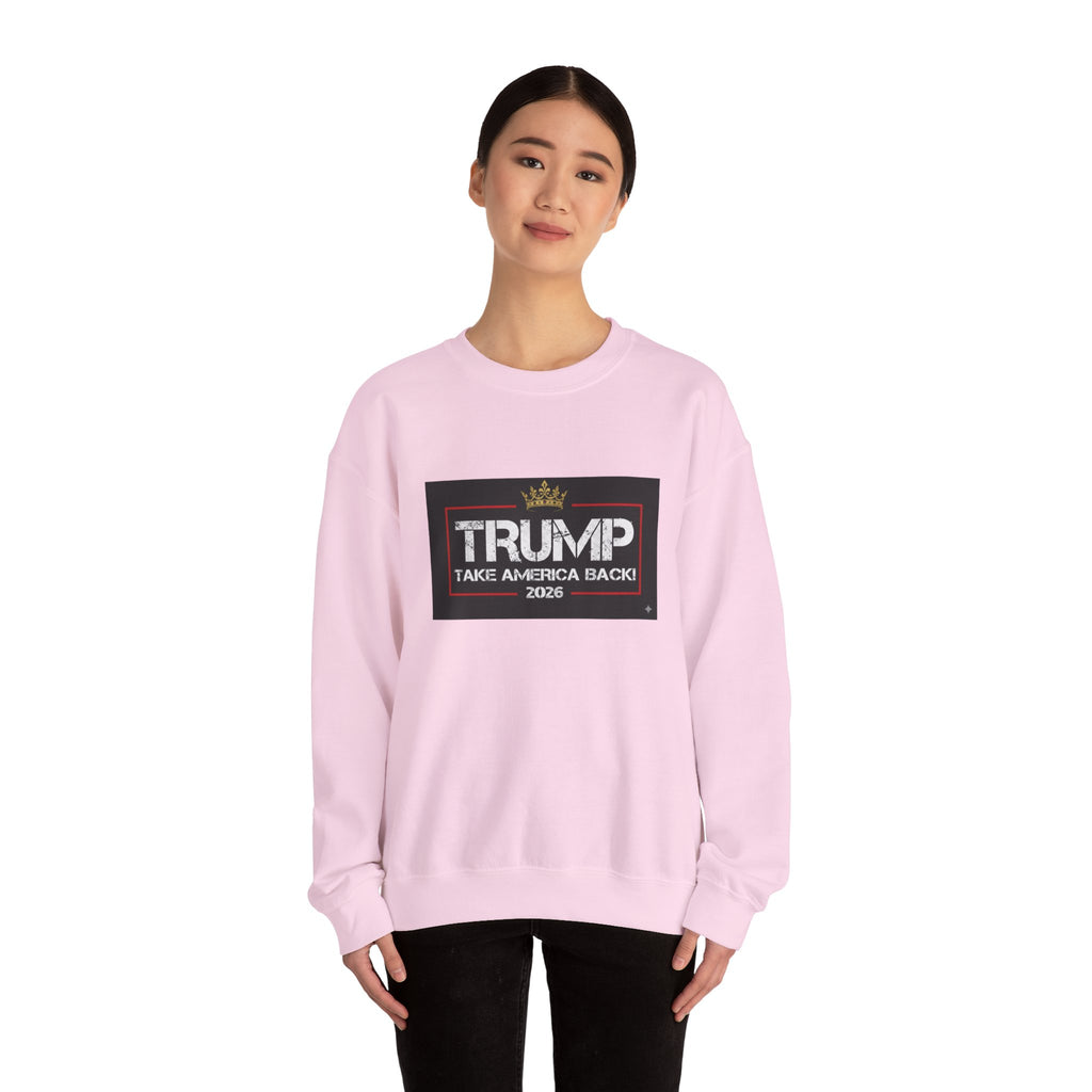 Crewneck Sweatshirt — "TAKE AMERICA BACK" 2028 Political Graphic
