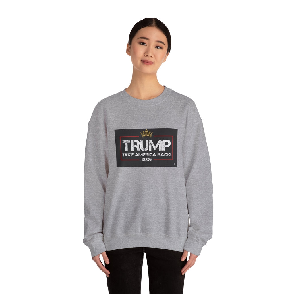 Crewneck Sweatshirt — "TAKE AMERICA BACK" 2028 Political Graphic
