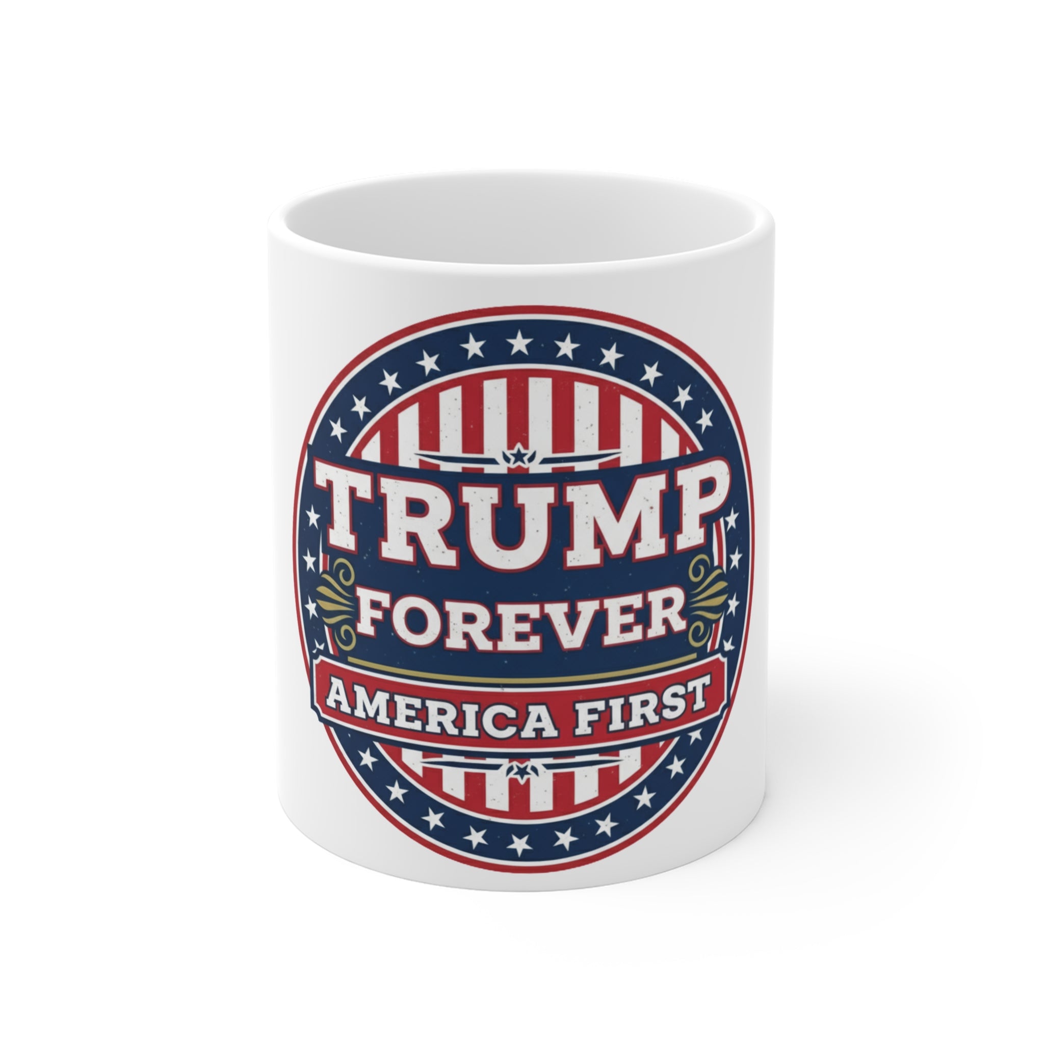 Trump Forever America First Mug — Patriotic 11oz Coffee Cup
