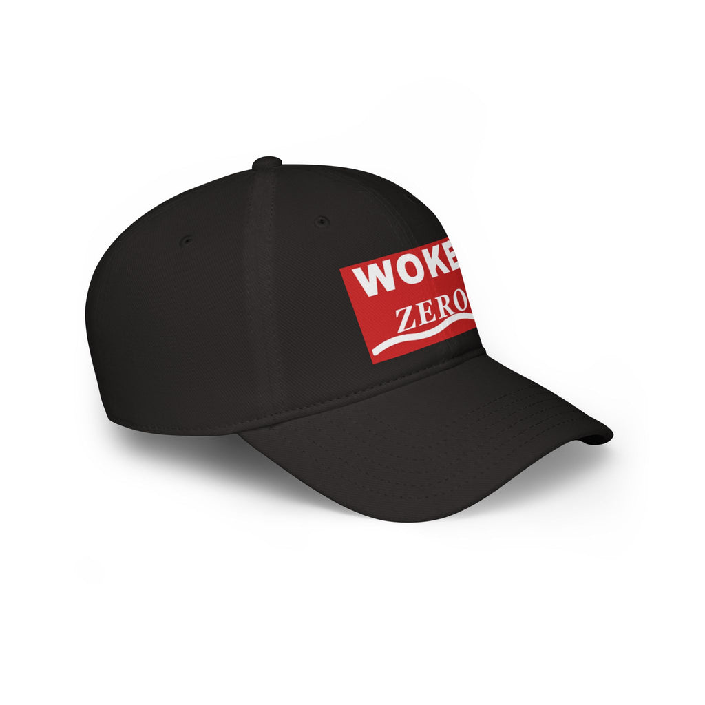 Woke Zero Baseball Cap — Bold Red Logo Low-Profile Hat