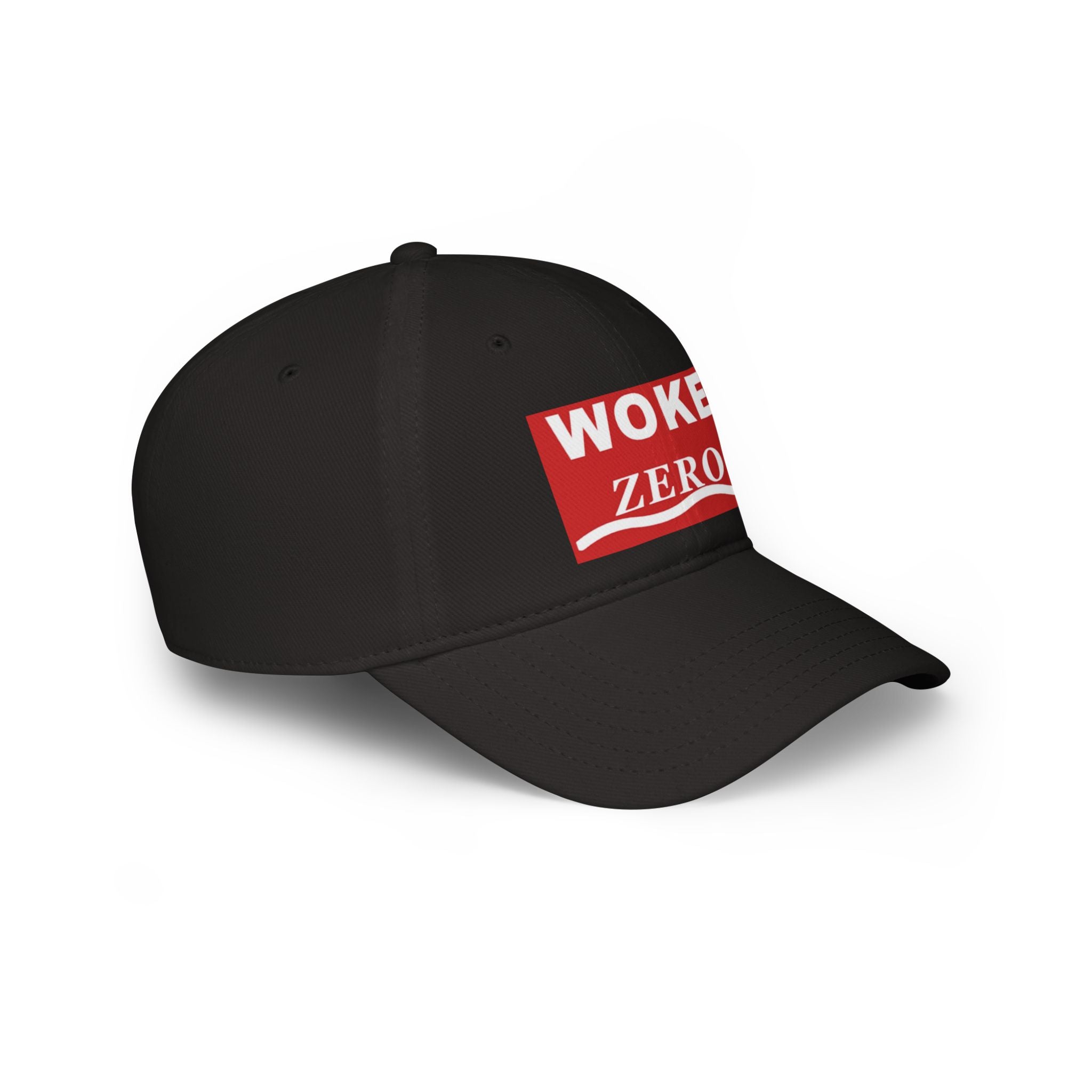 Woke Zero Baseball Cap — Bold Red Logo Low-Profile Hat