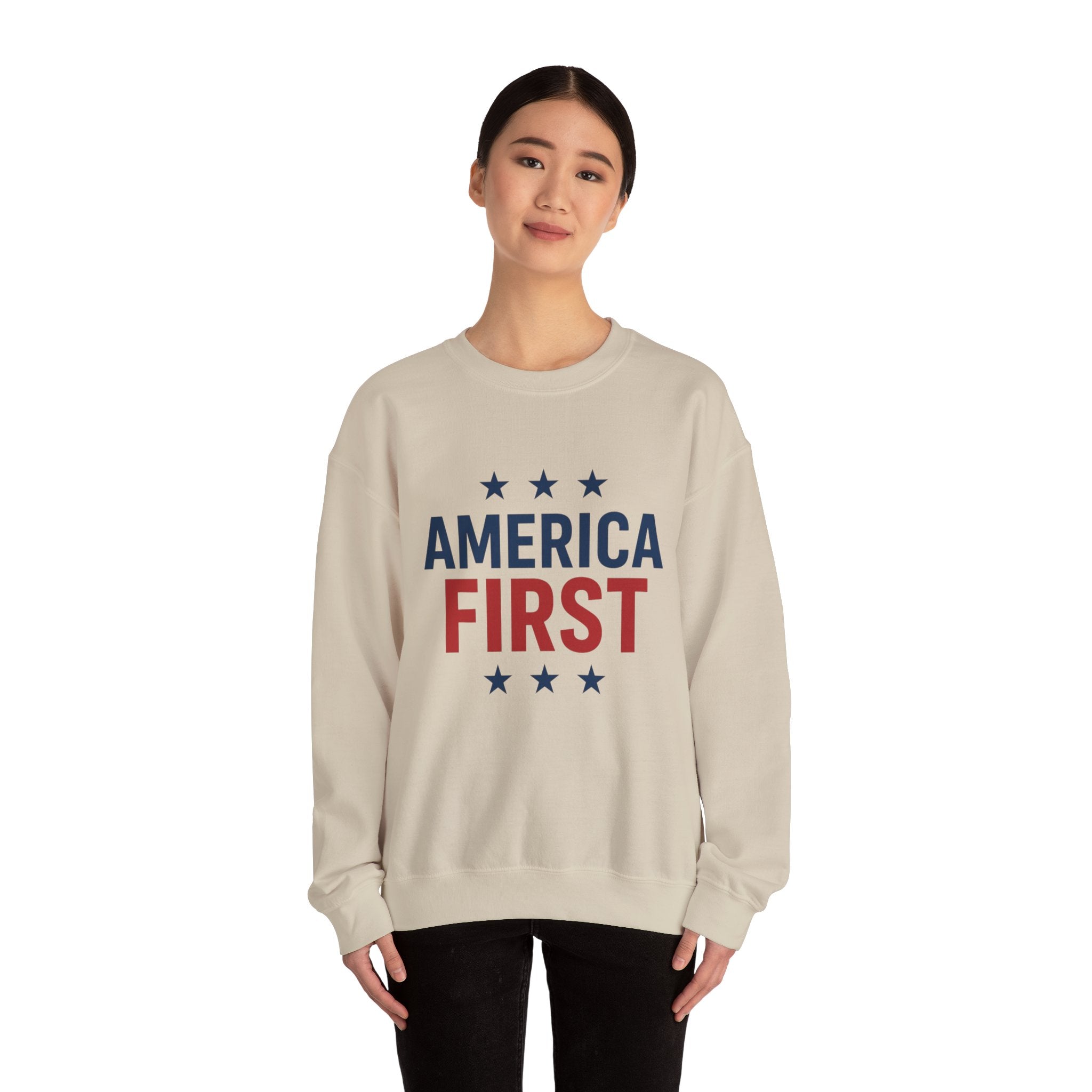 America First Sweatshirt — Patriotic Crewneck Pullover