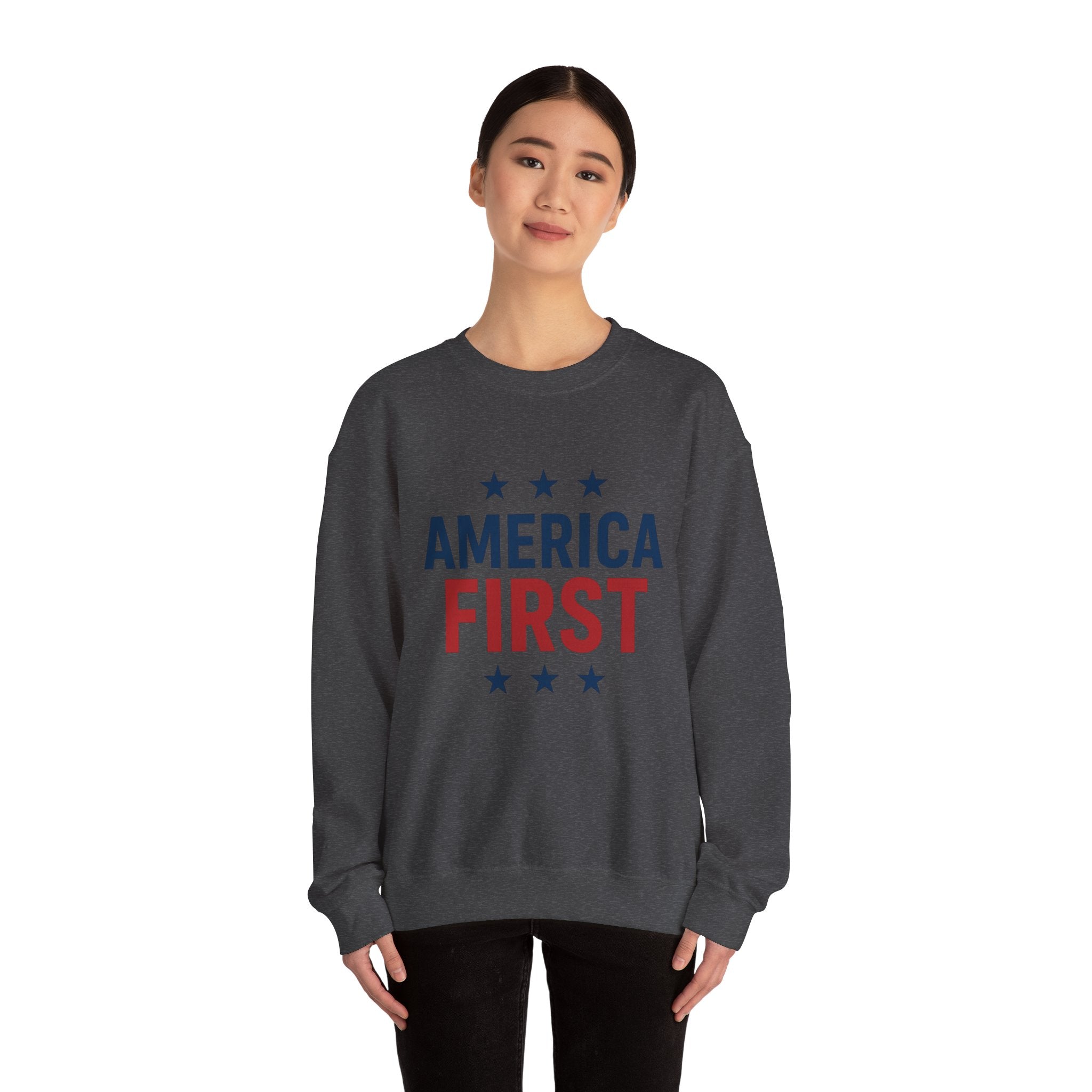 America First Sweatshirt — Patriotic Crewneck Pullover