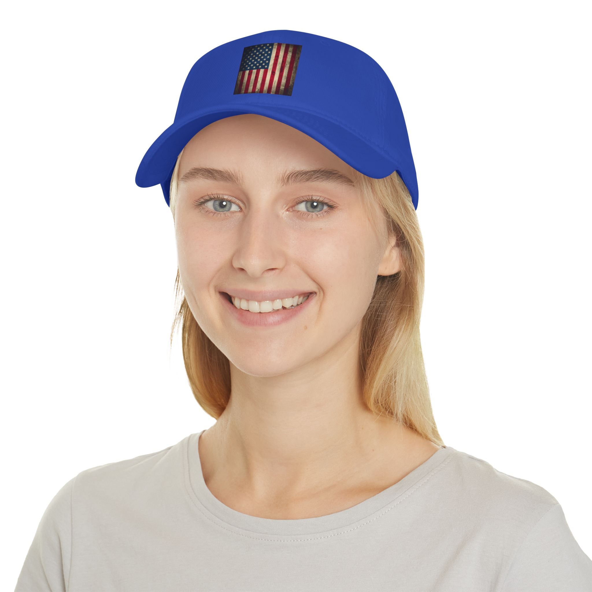 Unisex Distressed American Flag Low Profile Baseball Cap