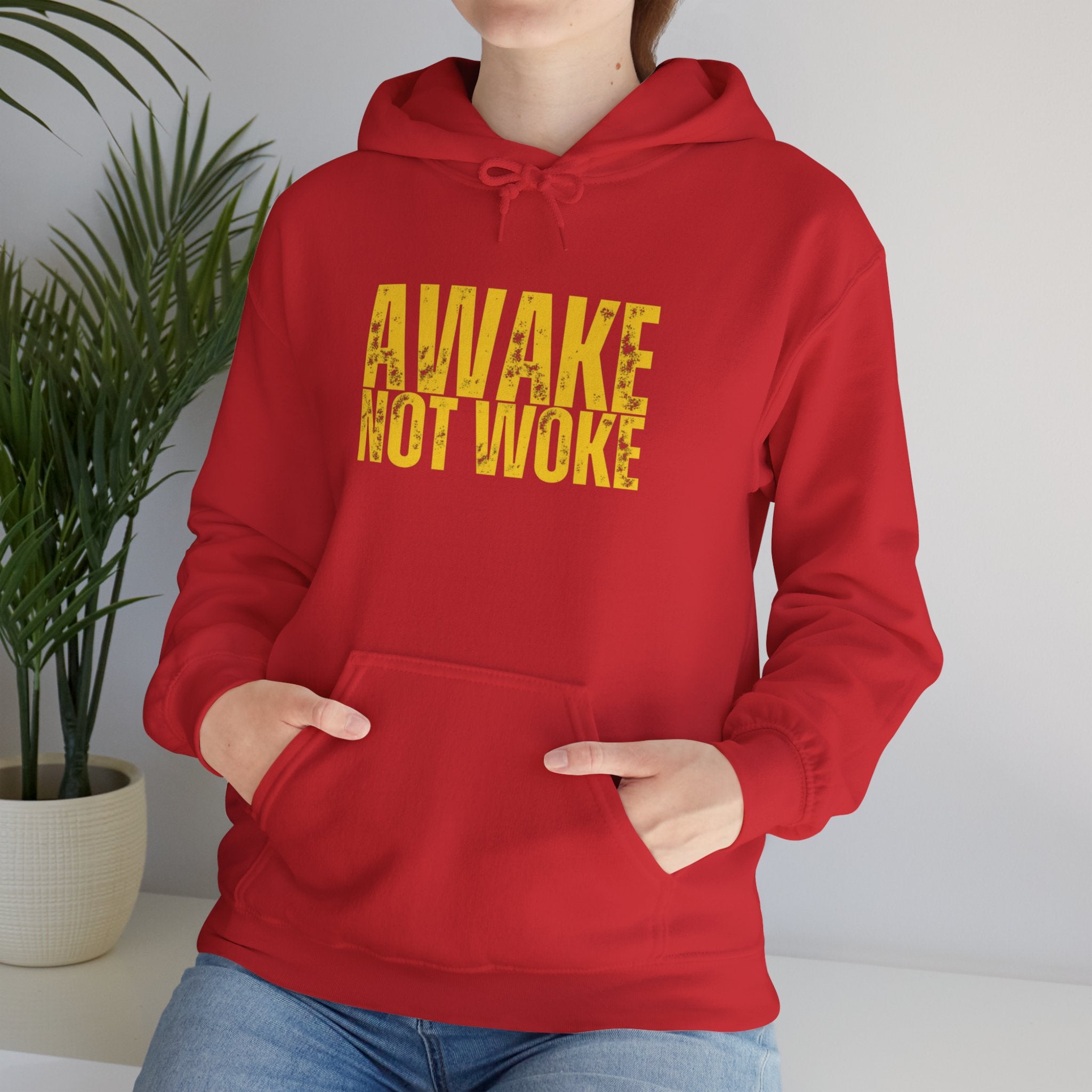 Unisex Heavy Blend™ Hooded Sweatshirt--"Awake Not Woke"
