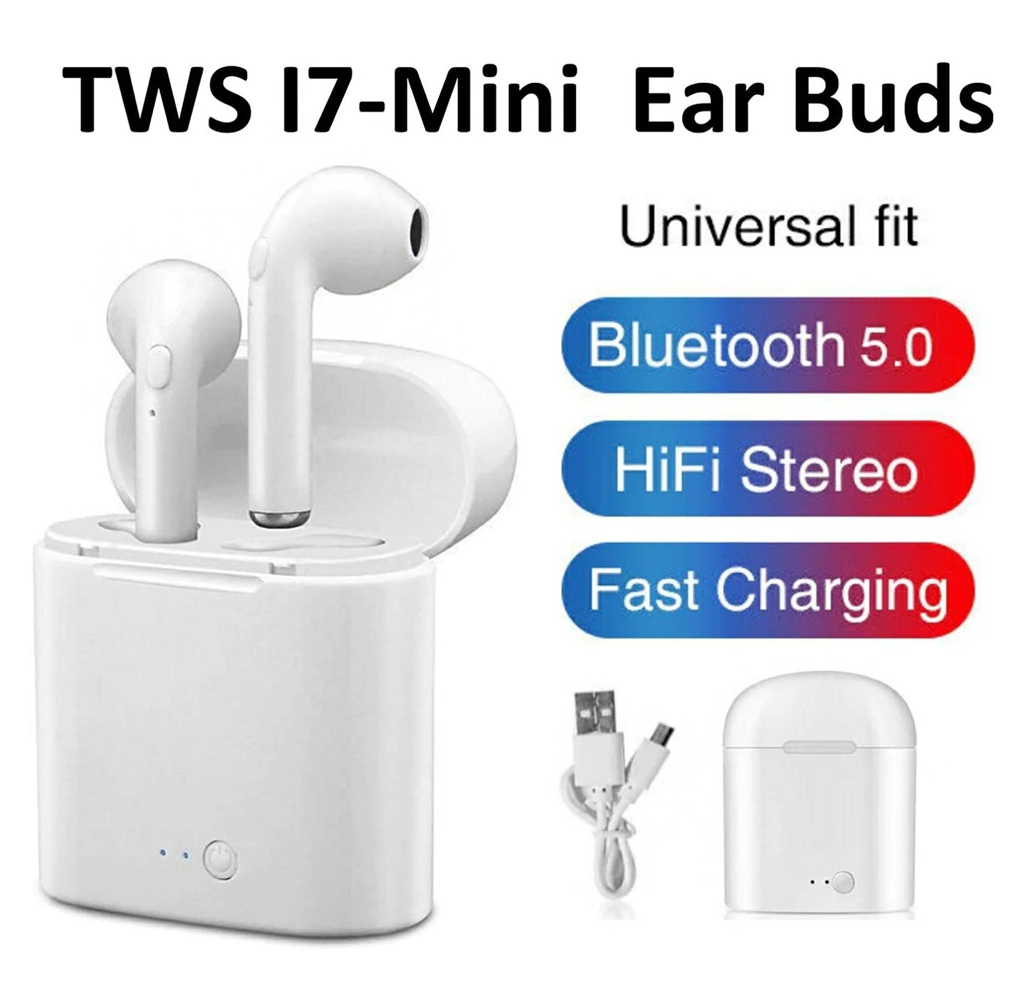 i7S Noise-Cancelling Bluetooth v5.0 Earbuds - Naved Products