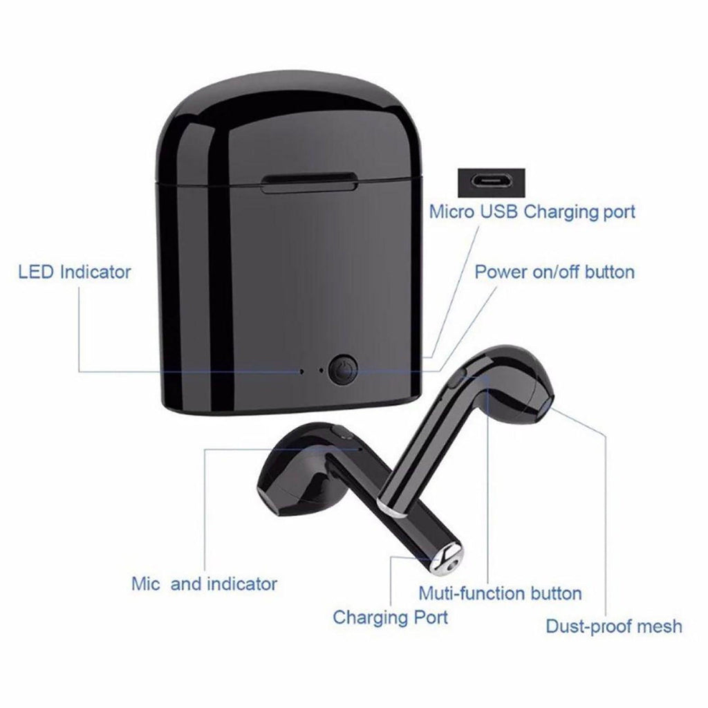 i7S Noise-Cancelling Bluetooth v5.0 Earbuds - Naved Products